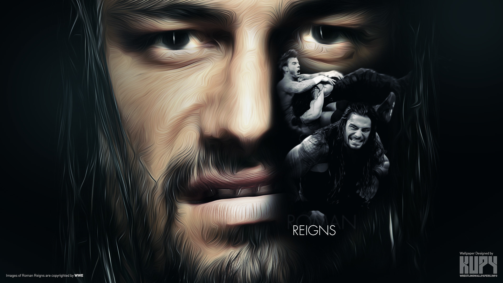 Roman Reigns, WWE, Primo piano, Collage, Full HD 1080p, sfondo desktop