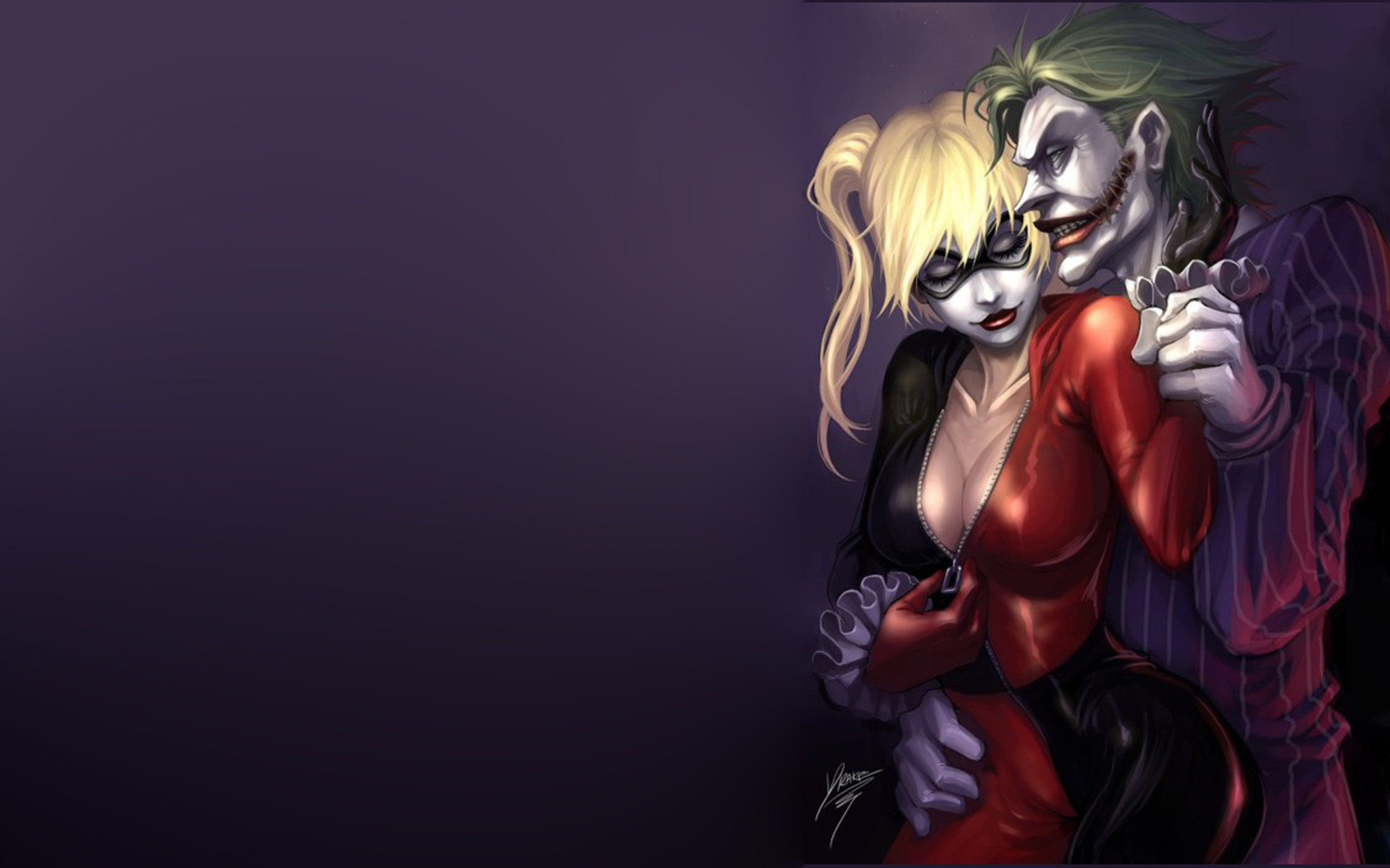 Joker, Harley Quinn, DC Comics, Fumetto, Abbraccio, 1920x1200, immagine di sfondo