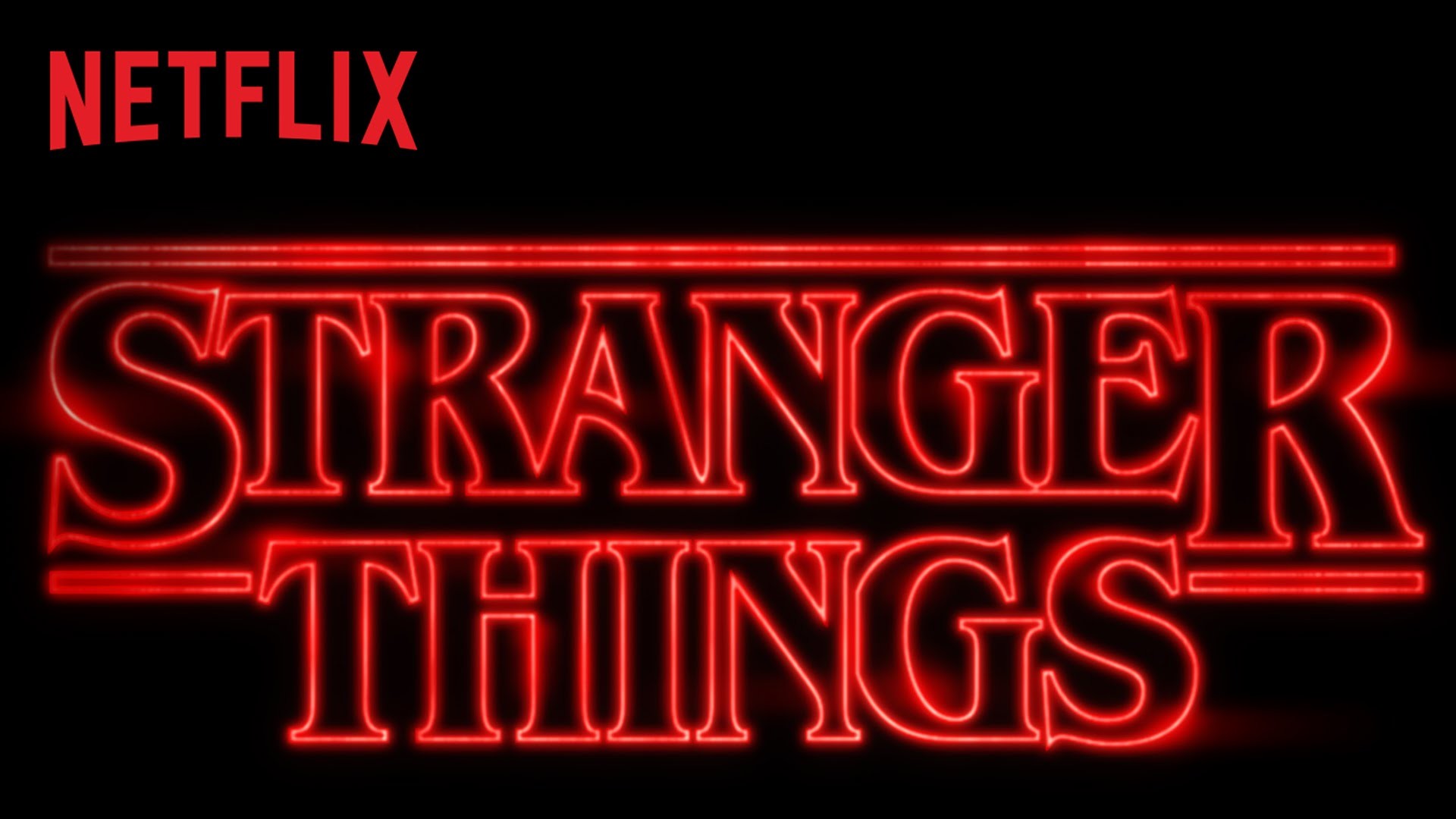 Stranger Things, Netflix, Logo, Neon rosso, 16:9 Full HD, sfondo widescreen