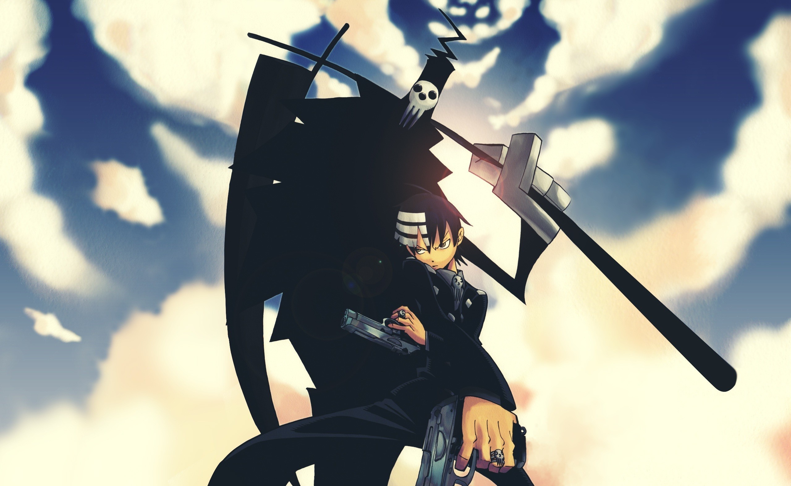 Death the Kid, Soul Eater, Cielo, Nuvole, 2K, sfondo per PC e portatile