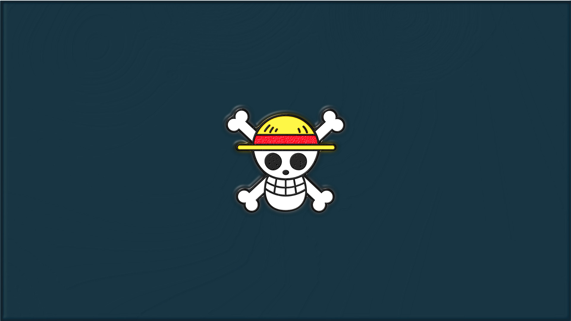 Jolly Roger, Cappello di paglia, Teschio, One Piece, Minimalismo, sfondo 1920x1080 per PC