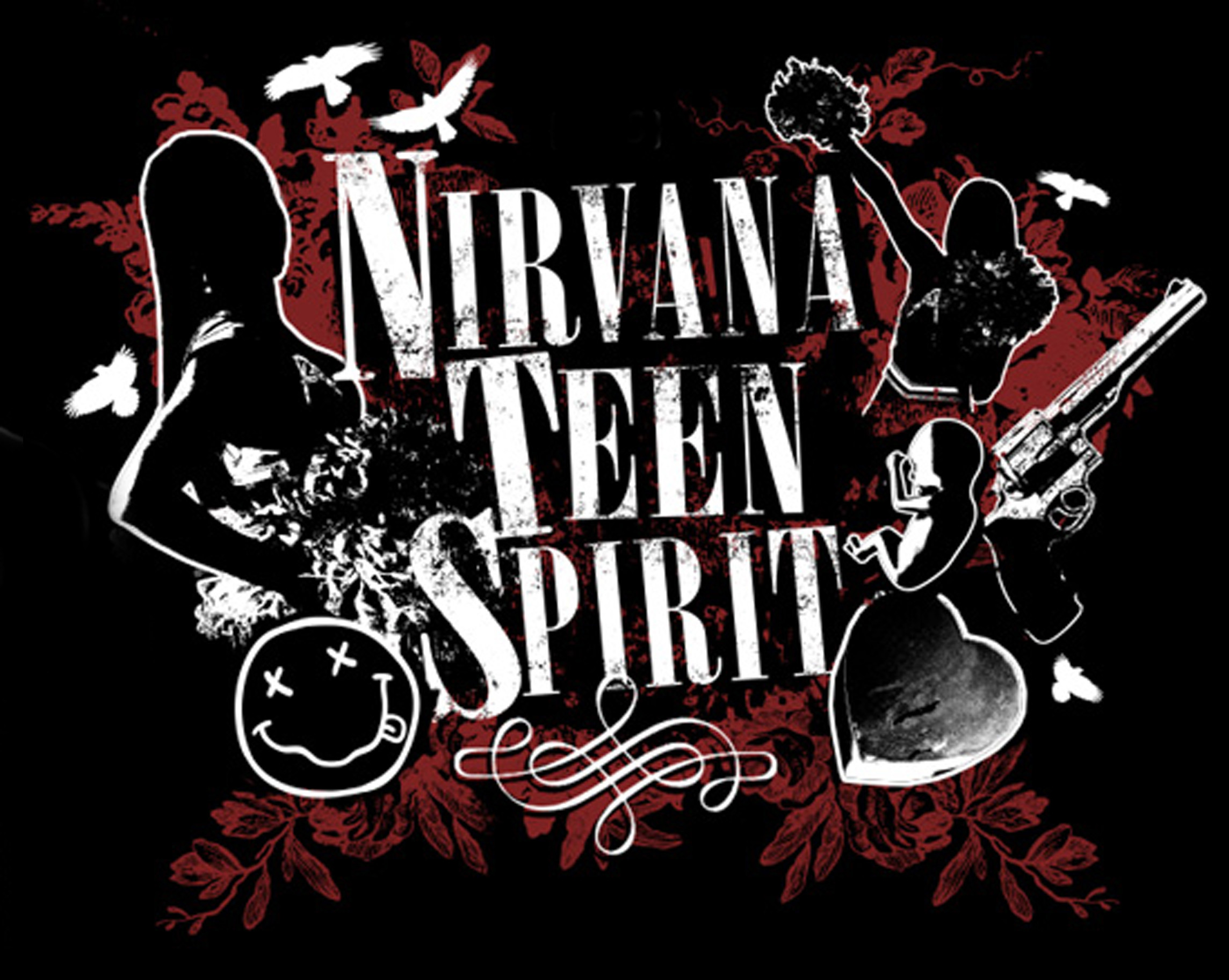 Smells Like Teen Spirit, Nirvana, Smiley Nirvana, Illustrazione, sfondo desktop Full HD
