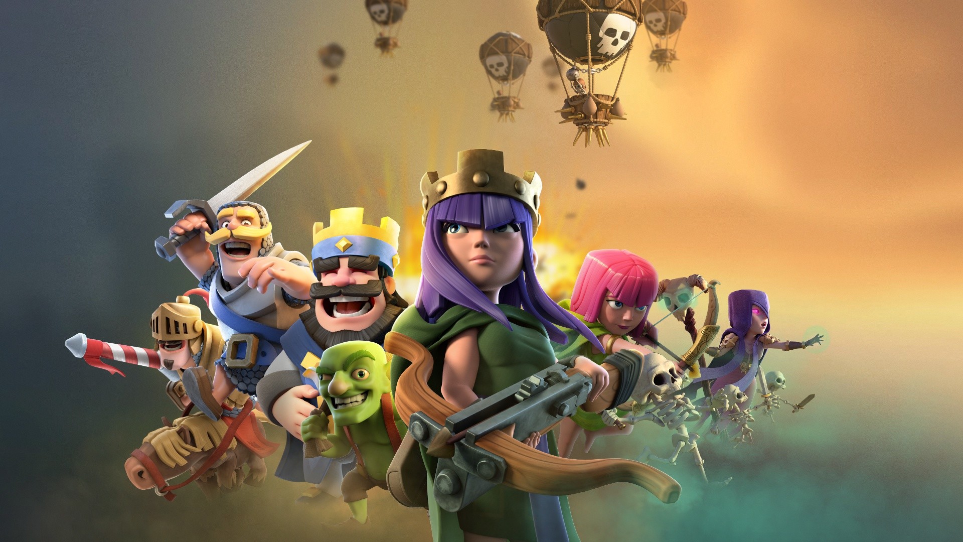 Clash Royale, Re, Arciera, Principe, Truppe, Full HD, sfondo per portatile