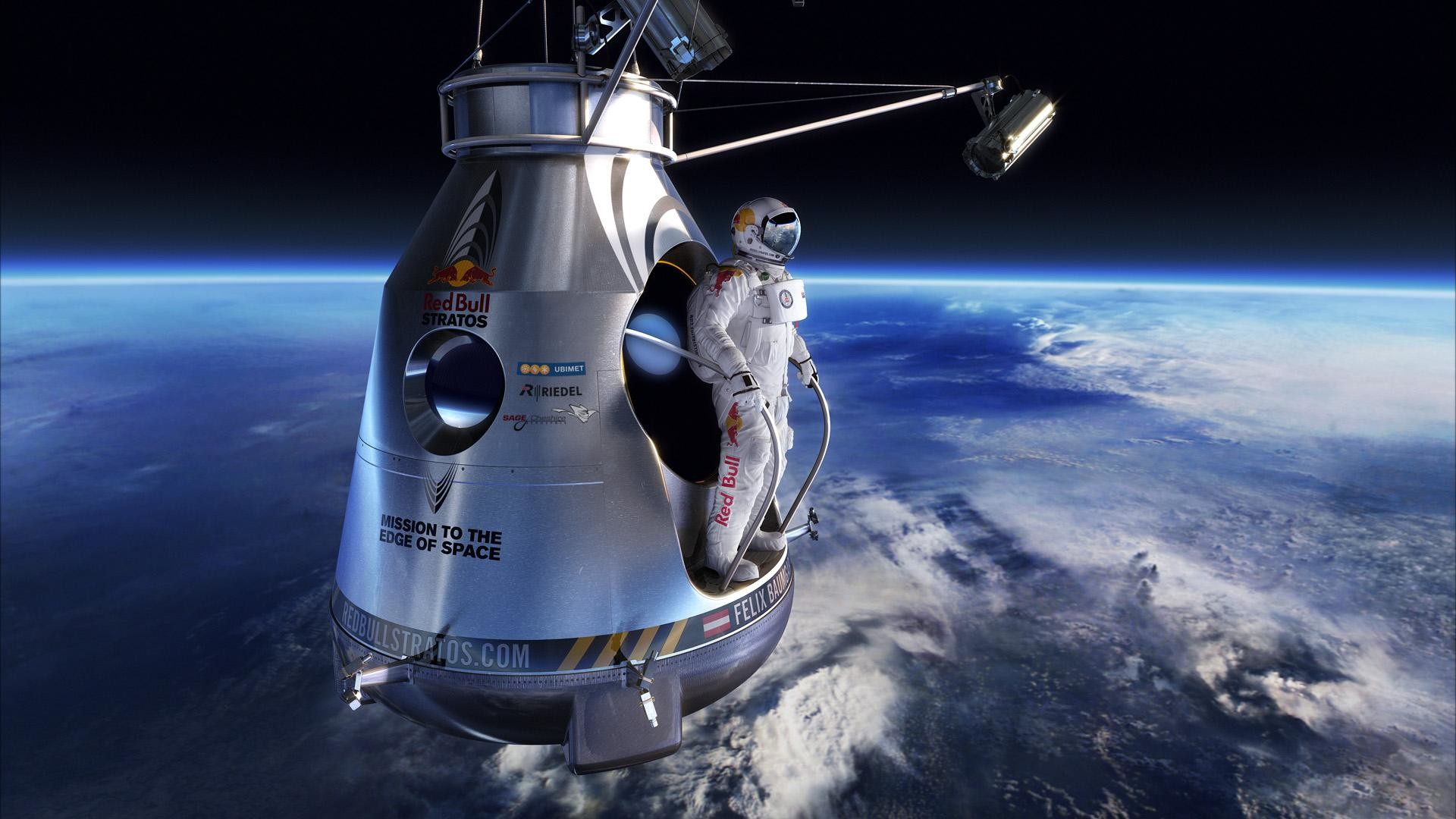 Red Bull Stratos, Felix Baumgartner, Capsula, Terra, Full HD, sfondo per PC