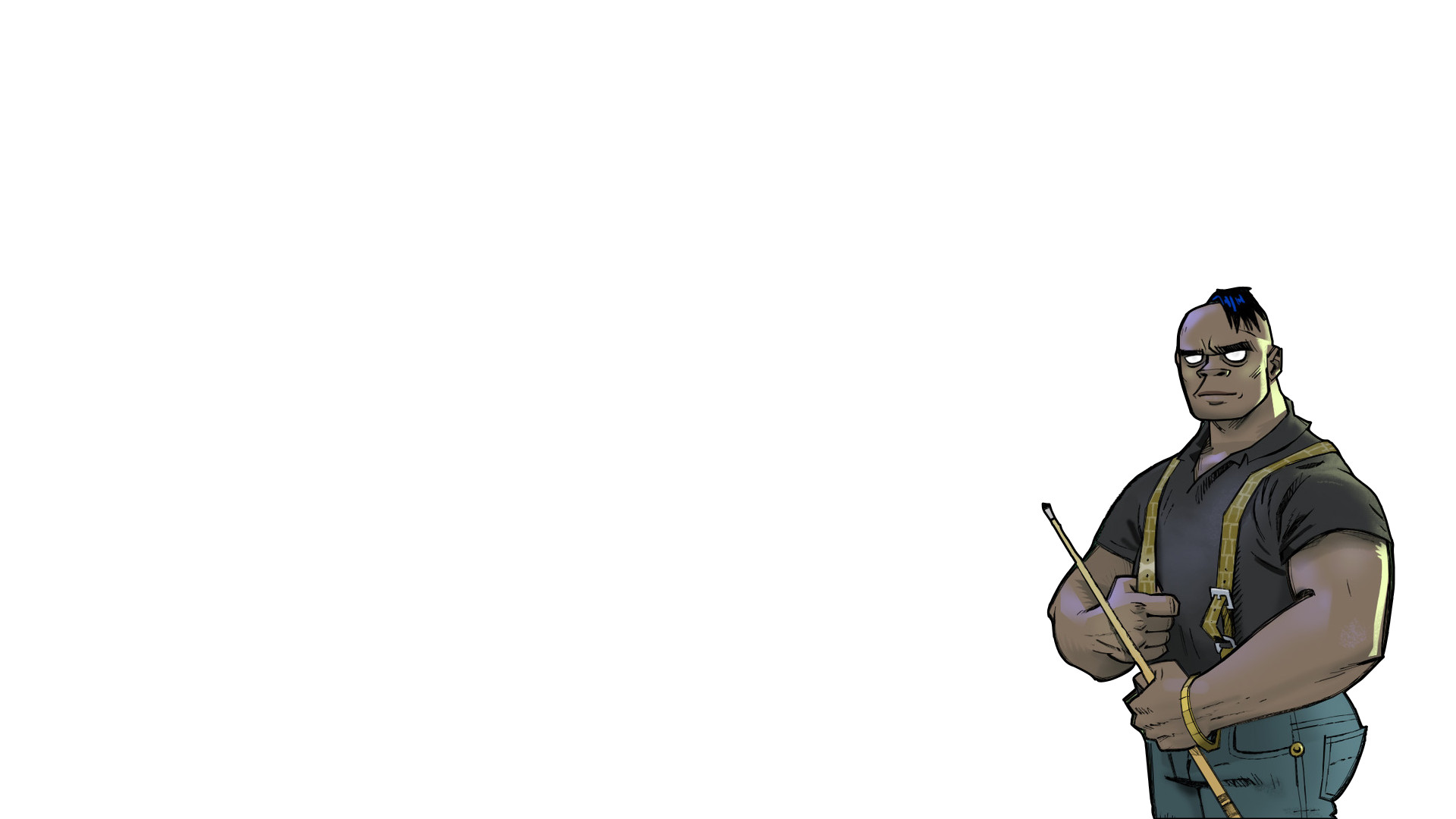 Gorillaz, Russel Hobbs, Sfondo bianco, Fumetto, 1920x1080, wallpaper desktop