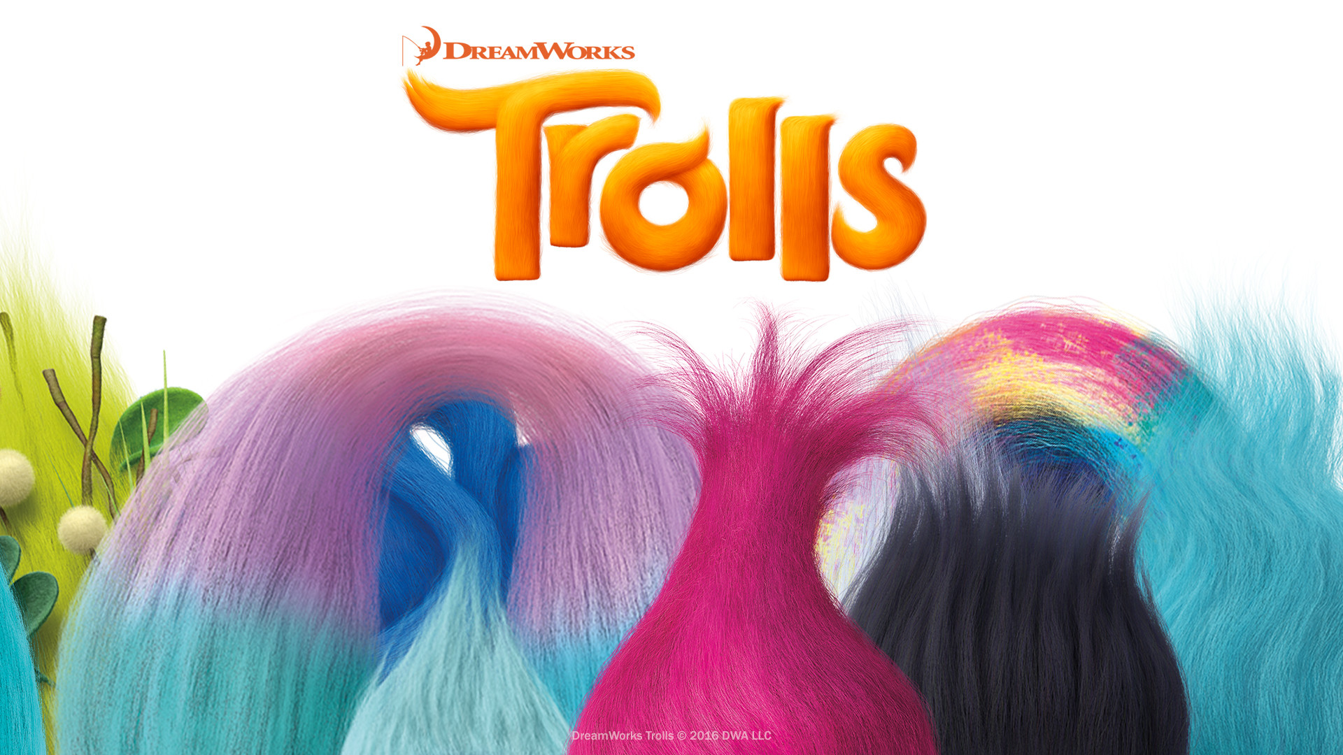 Trolls, DreamWorks, Capelli colorati, 16:9 Full HD, sfondo widescreen