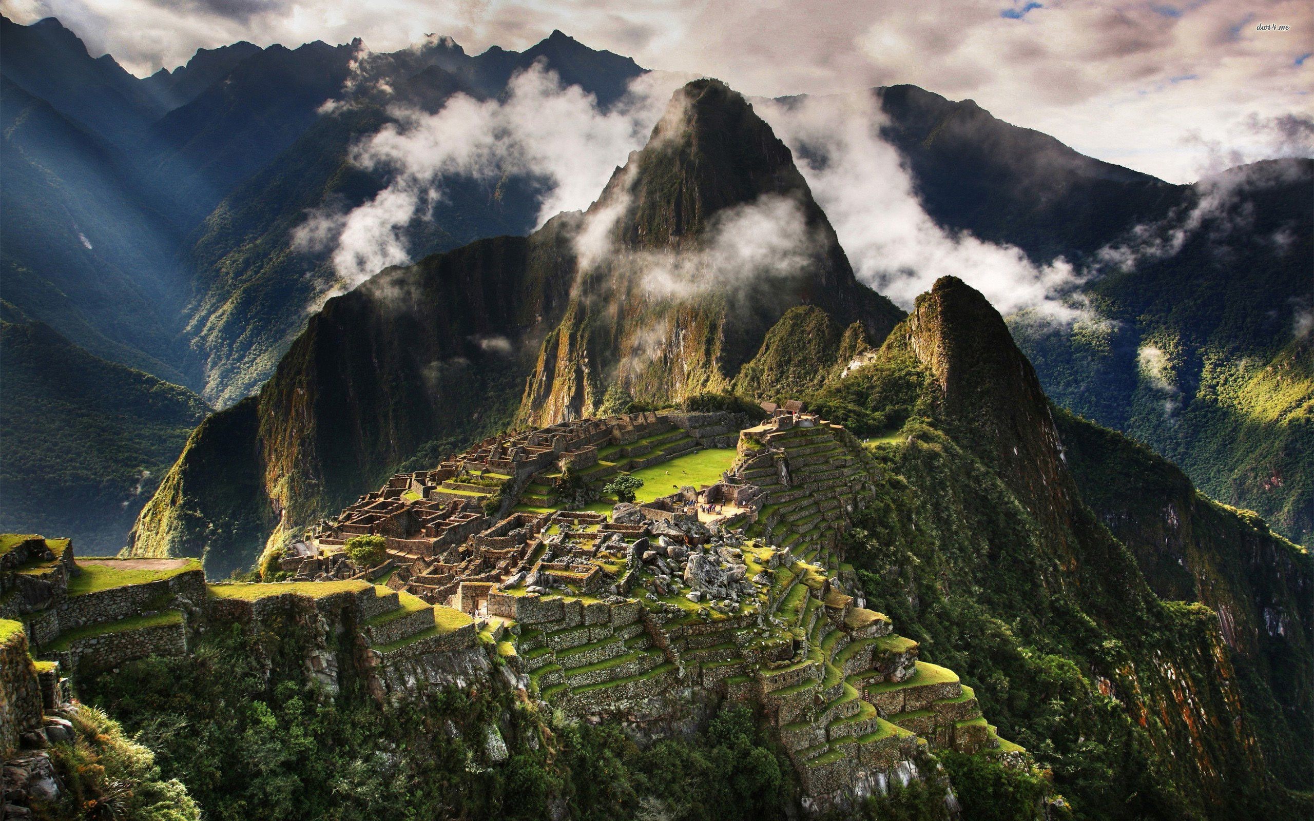 Machu Picchu, Huayna Picchu, Perù, Nuvole, Ande, 2K, sfondo per PC e portatile