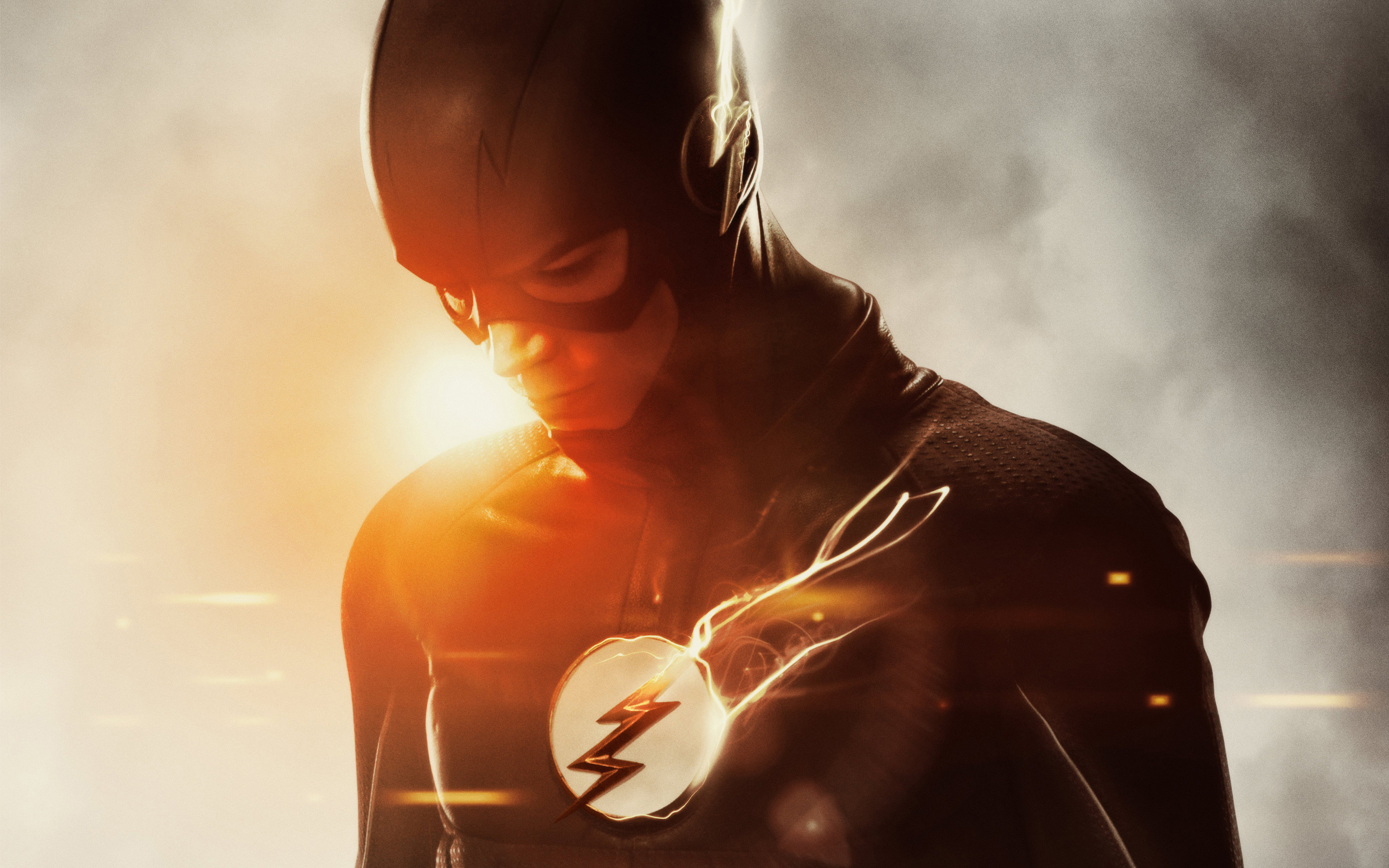 Flash, The Flash, Emblema, Fumo, 2K, sfondo Windows 11