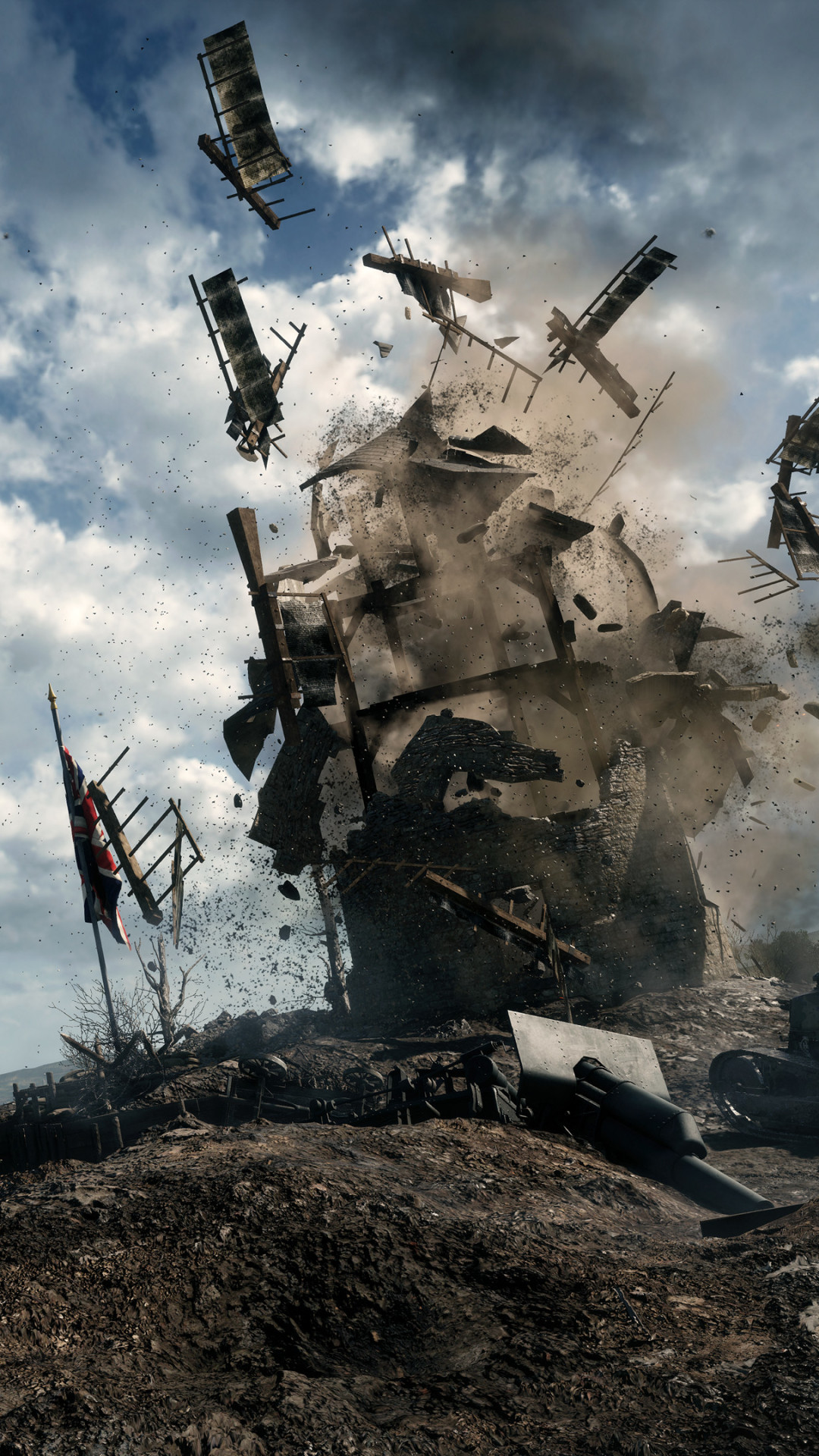 Battlefield 1, Esplosione, Aerei biplani, Prima guerra mondiale, sfondo schermata Home