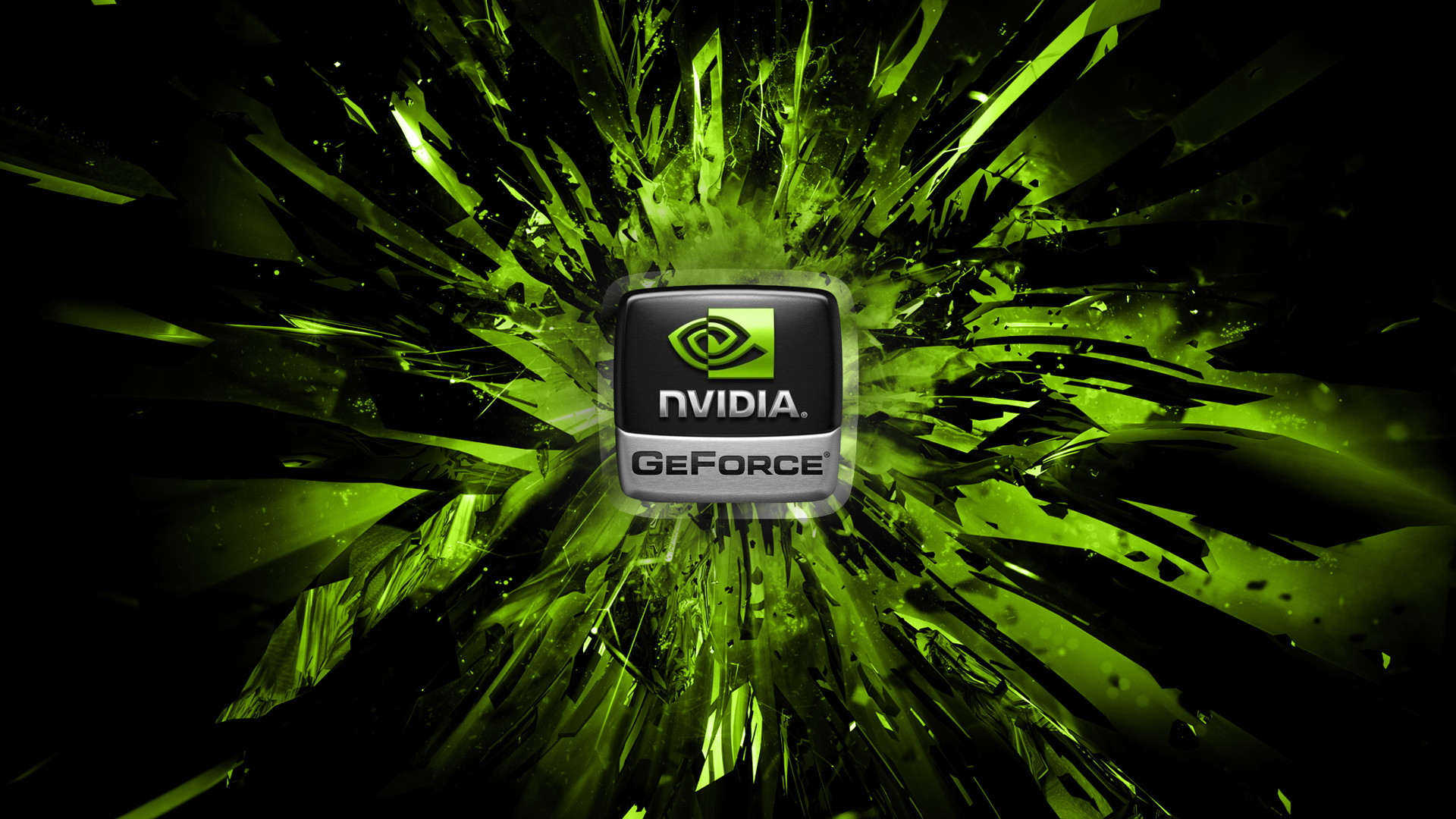 Nvidia GeForce, Nvidia, Logo, Verde, Sfondo nero, Full HD, wallpaper PC