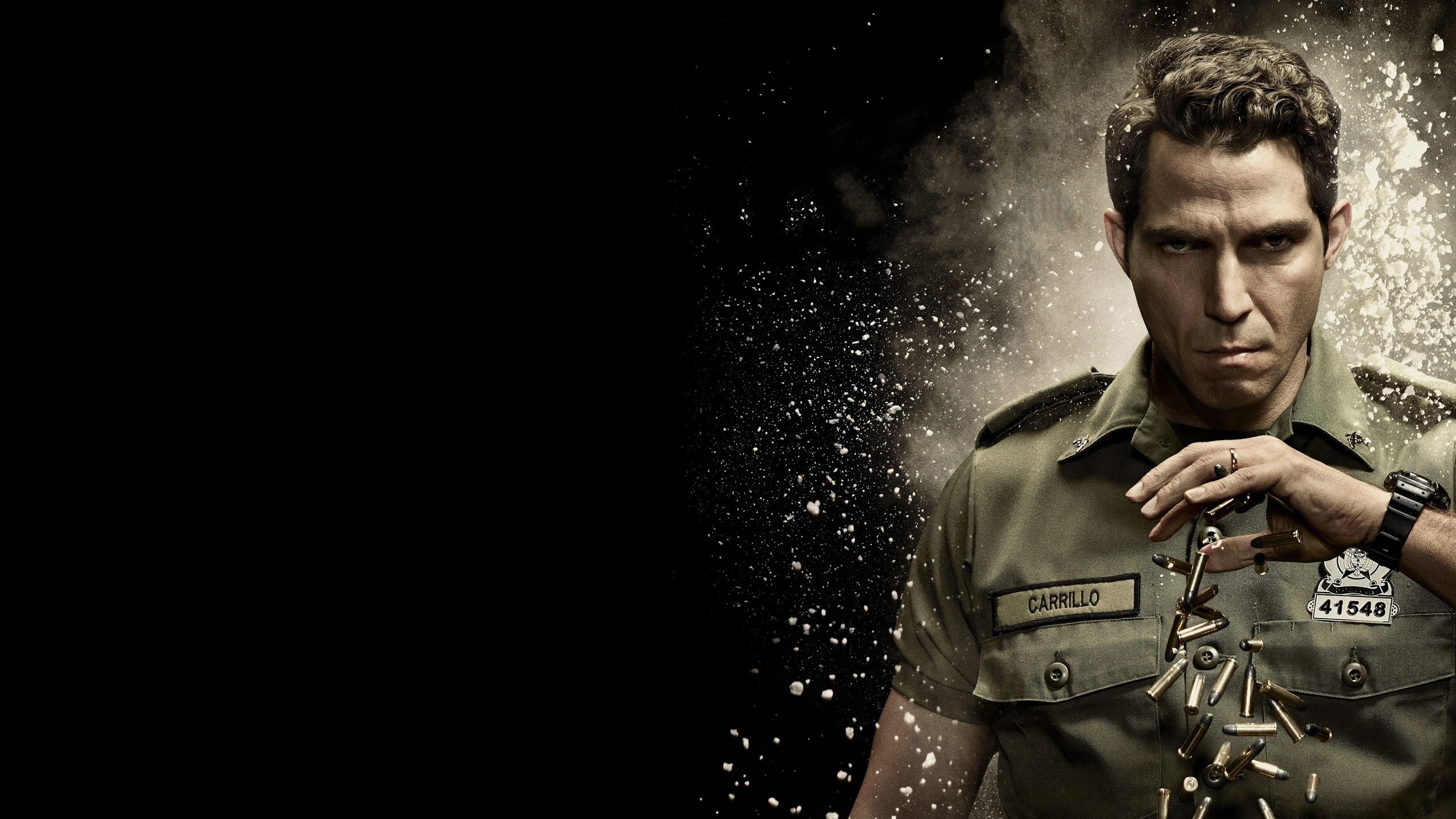 Horacio Carrillo, Maurice Compte, Narcos, Uniforme, Polvere, 16:9 Full HD, sfondo widescreen