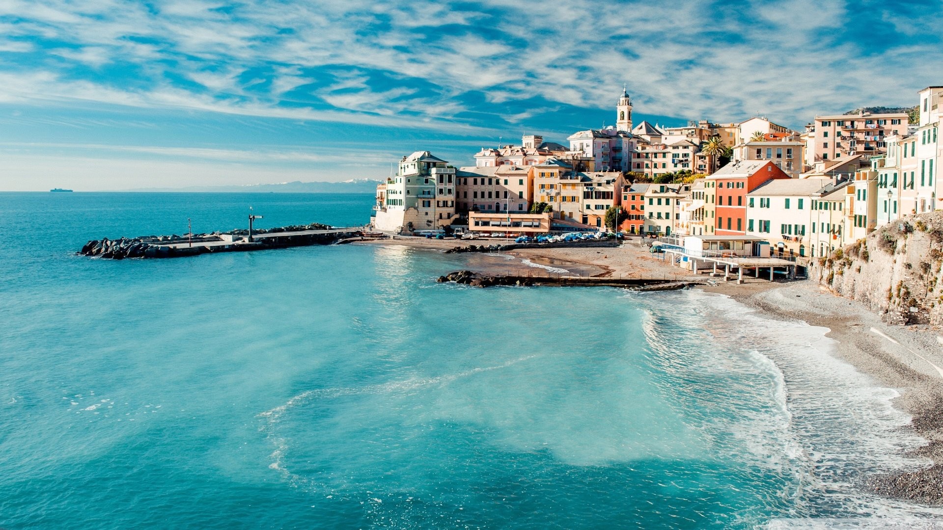 Bogliasco, Liguria, Italia, Mare, Borgo marinaro, Full HD, sfondo desktop