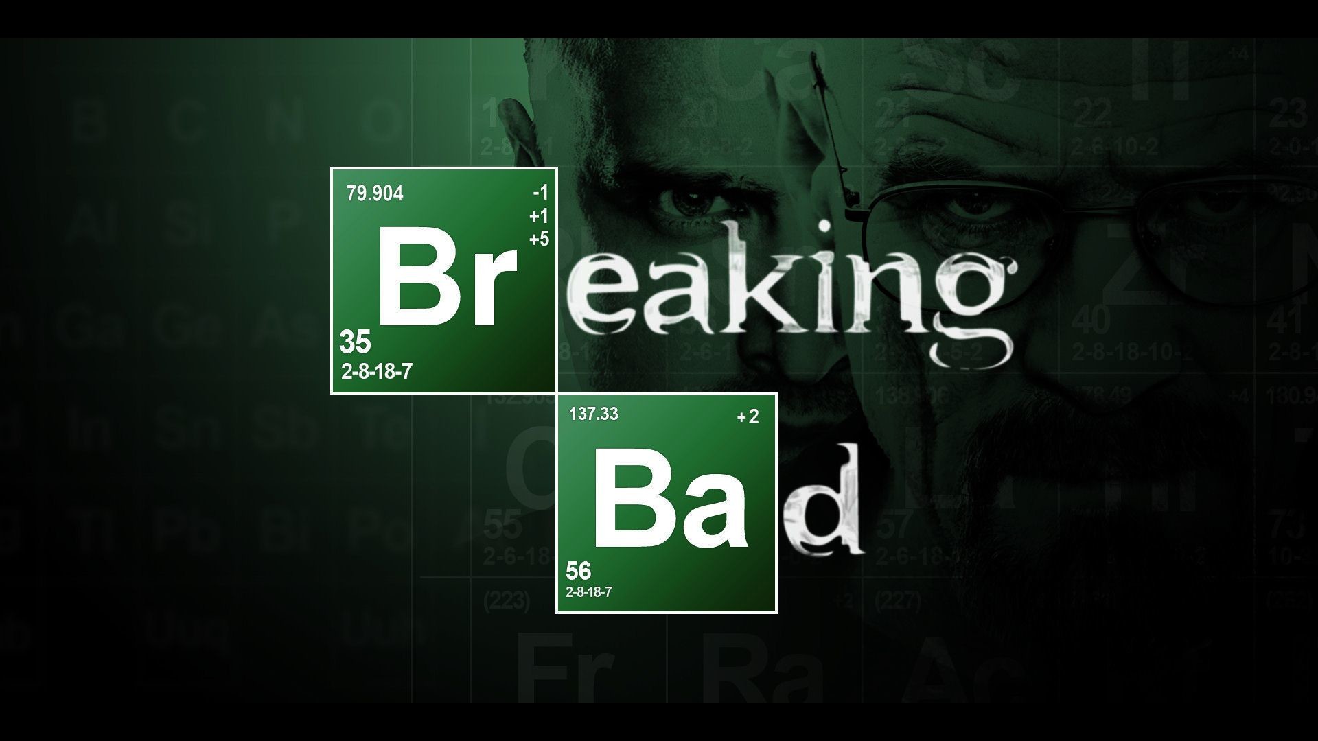 Breaking Bad, Logo, Tavola periodica, Verde, 16:9 Full HD, sfondo widescreen