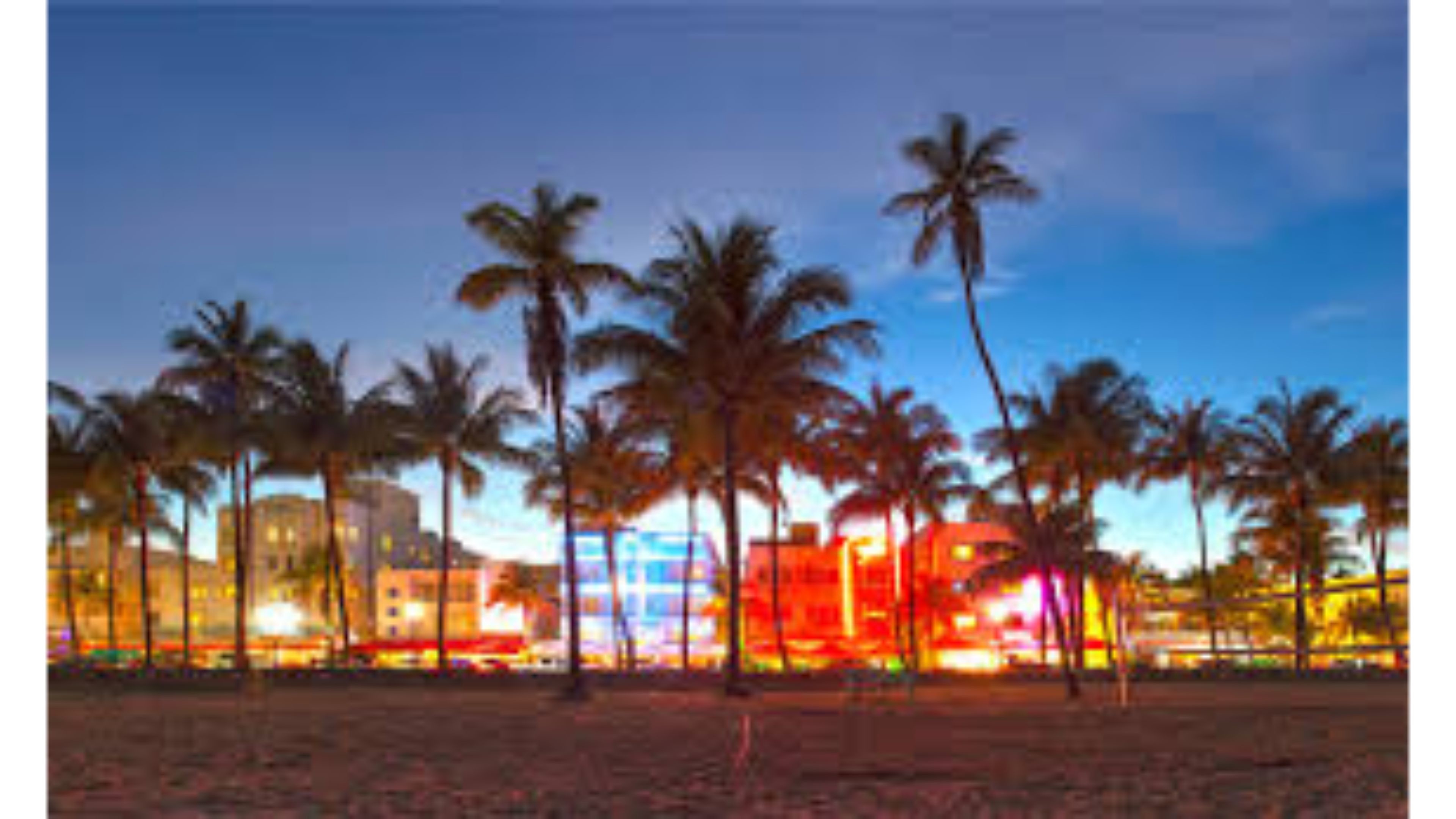 Ocean Drive, South Beach, Miami Beach, Palme, Neon, 4K 2160p, sfondo desktop