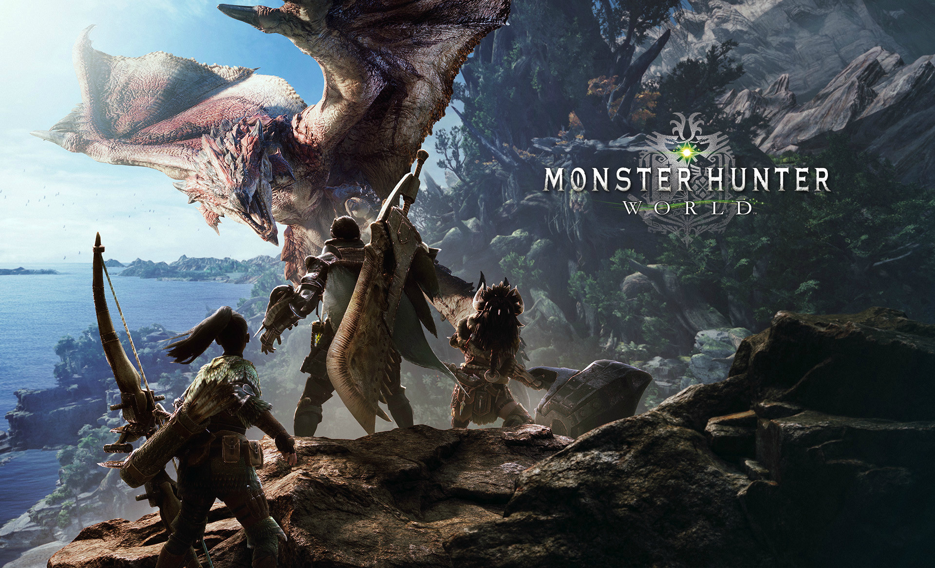 Monster Hunter: World, Rathalos, Cacciatori, Logo, Full HD, wallpaper per computer