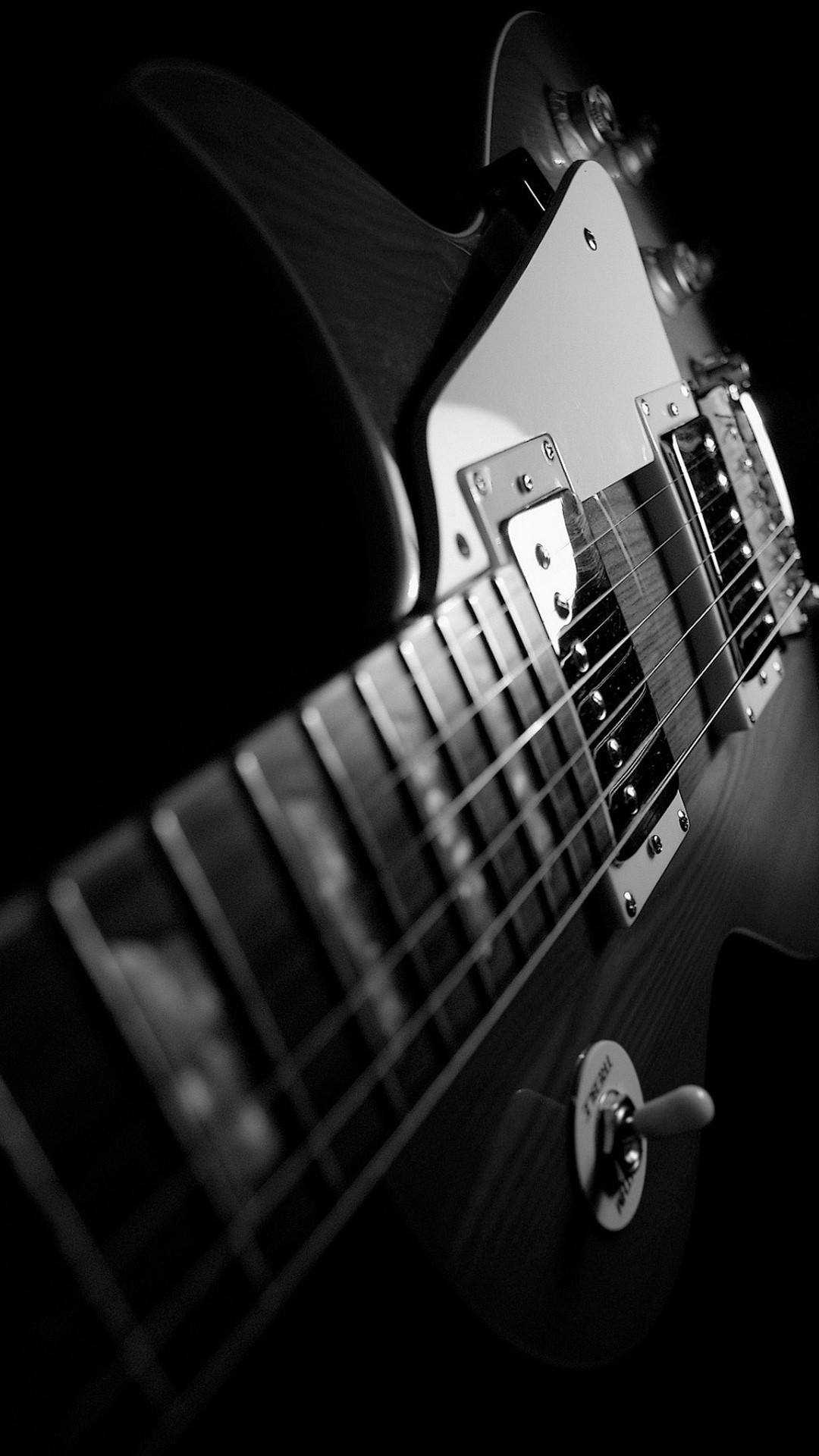 Chitarra elettrica, Bianco e nero, Primo piano, sfondo per iPhone e Android