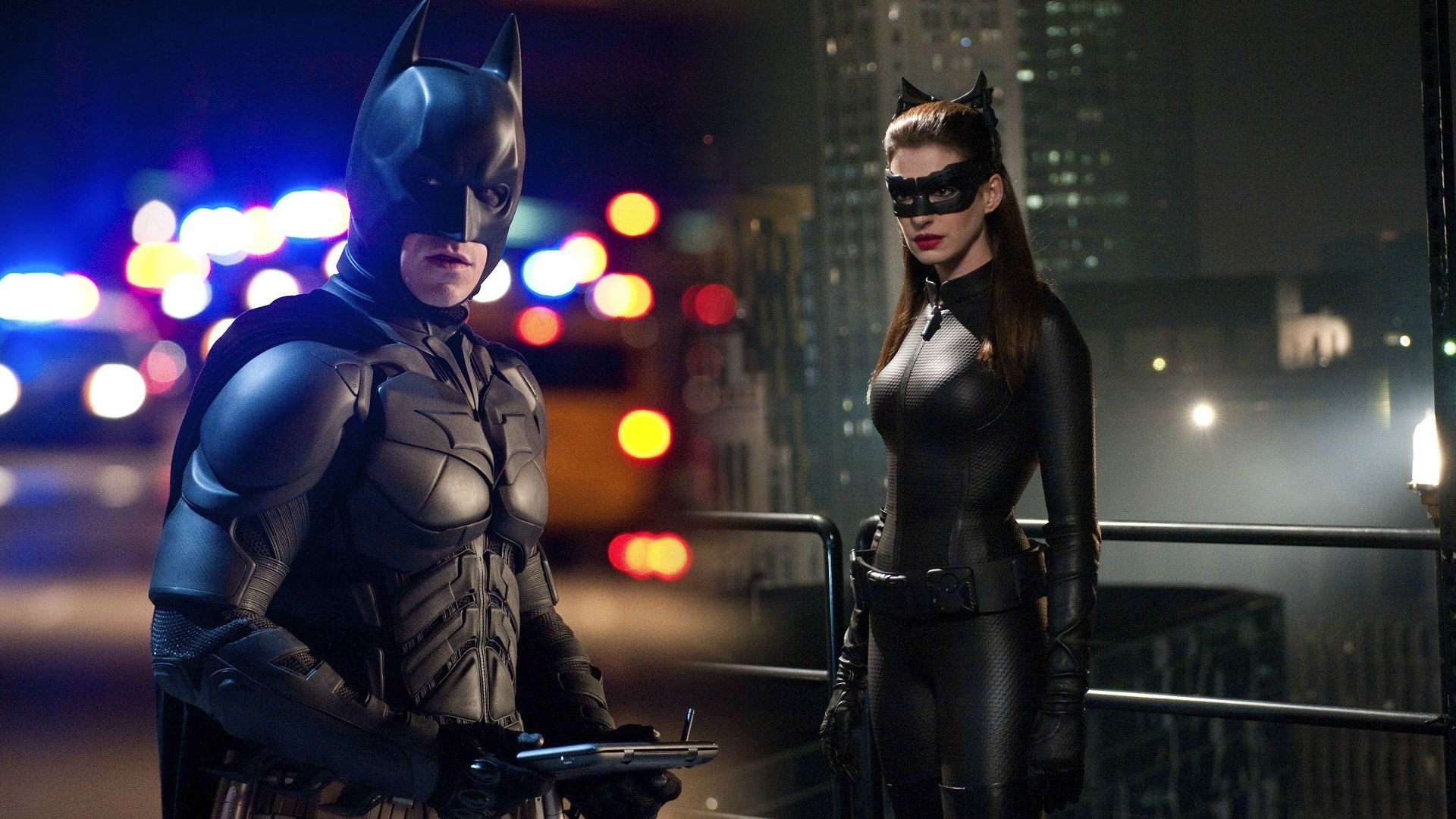 Batman, Catwoman, Anne Hathaway, Christian Bale, Il cavaliere oscuro - Il ritorno, immagine di sfondo