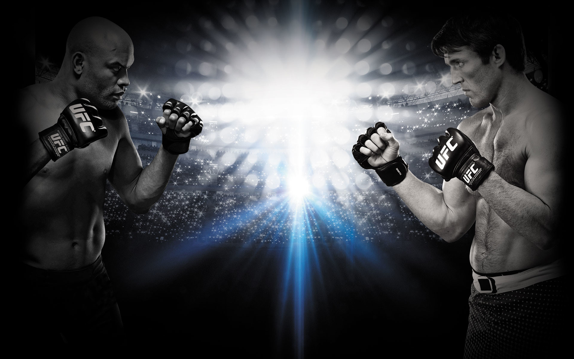 Anderson Silva, Chael Sonnen, Faccia a faccia, Luce, 1920x1200, sfondo MacBook Pro