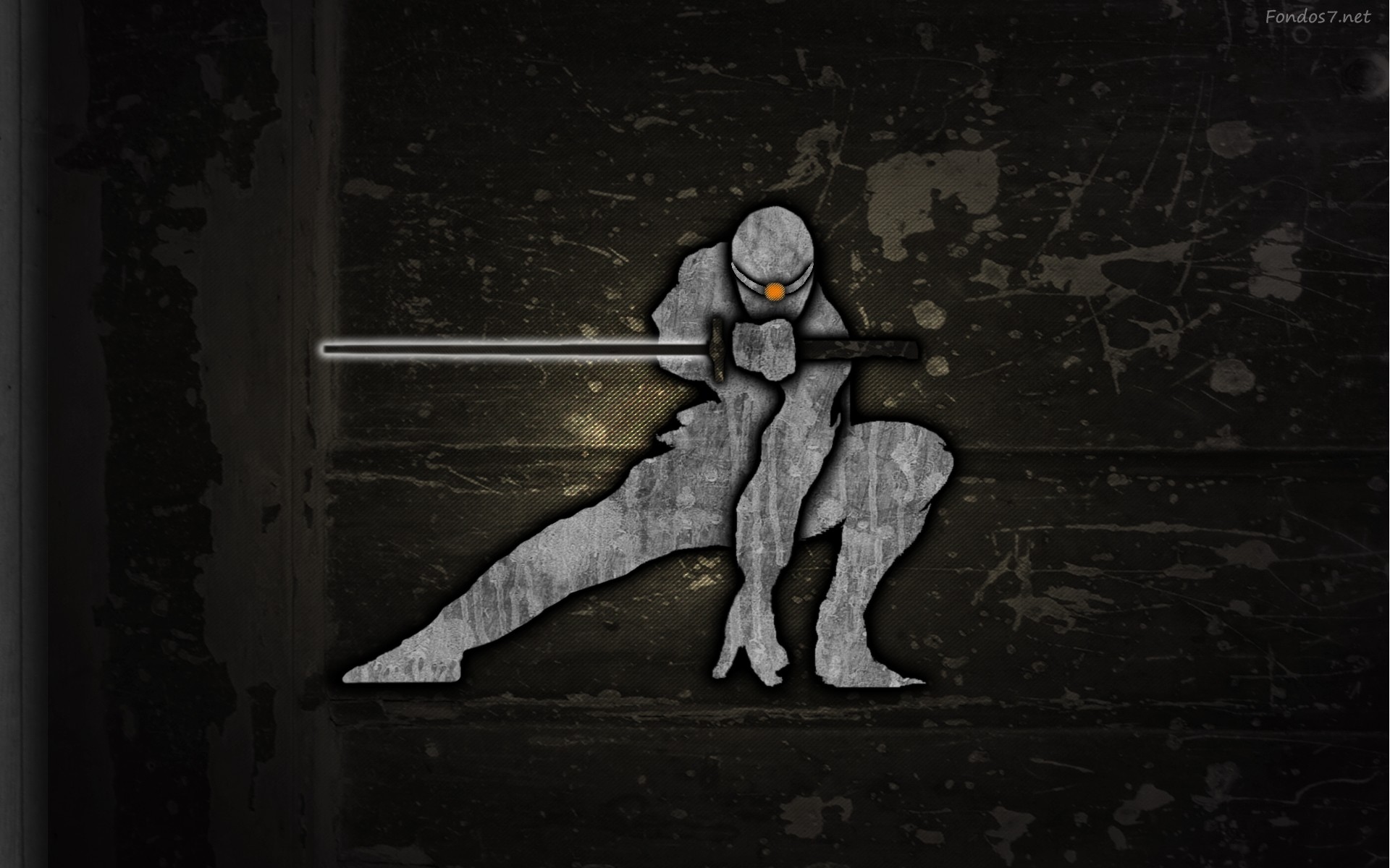 Ninja, Katana, Stencil, Muro, 16:10 Full HD, sfondo widescreen