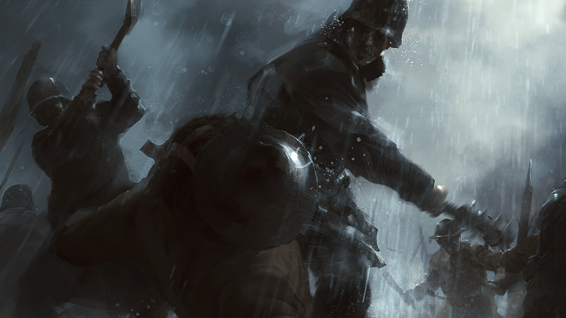 Battlefield 1, Soldato, Pioggia, Buio, 1920x1080, immagine di sfondo