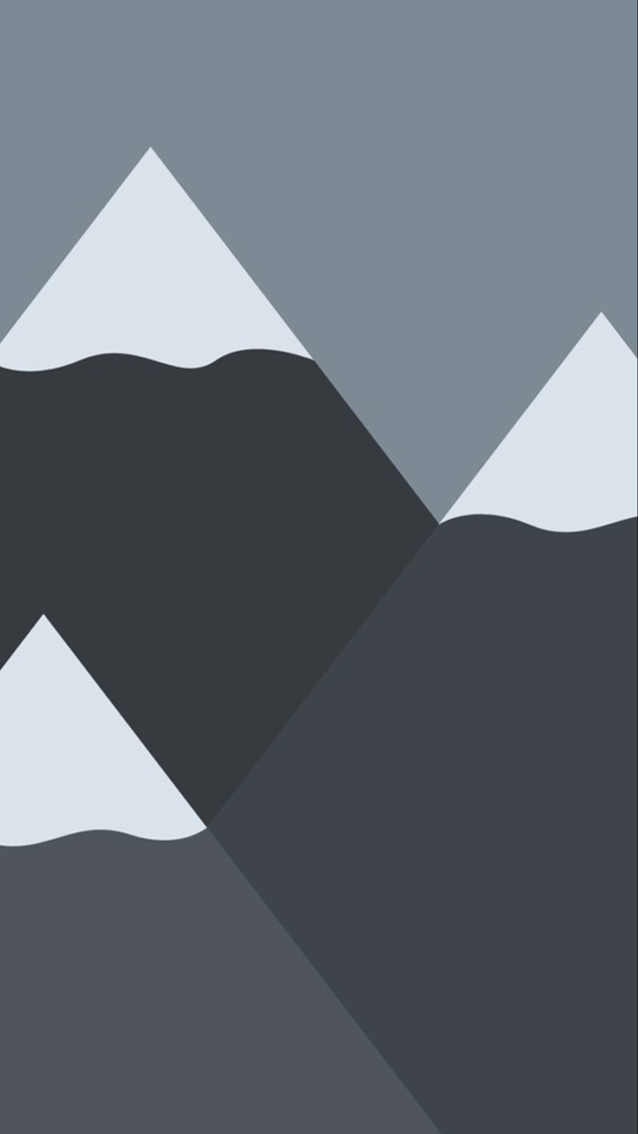 Montagne, Arte geometrica, Grigio, Flat design, Full HD, schermata di blocco del cellulare