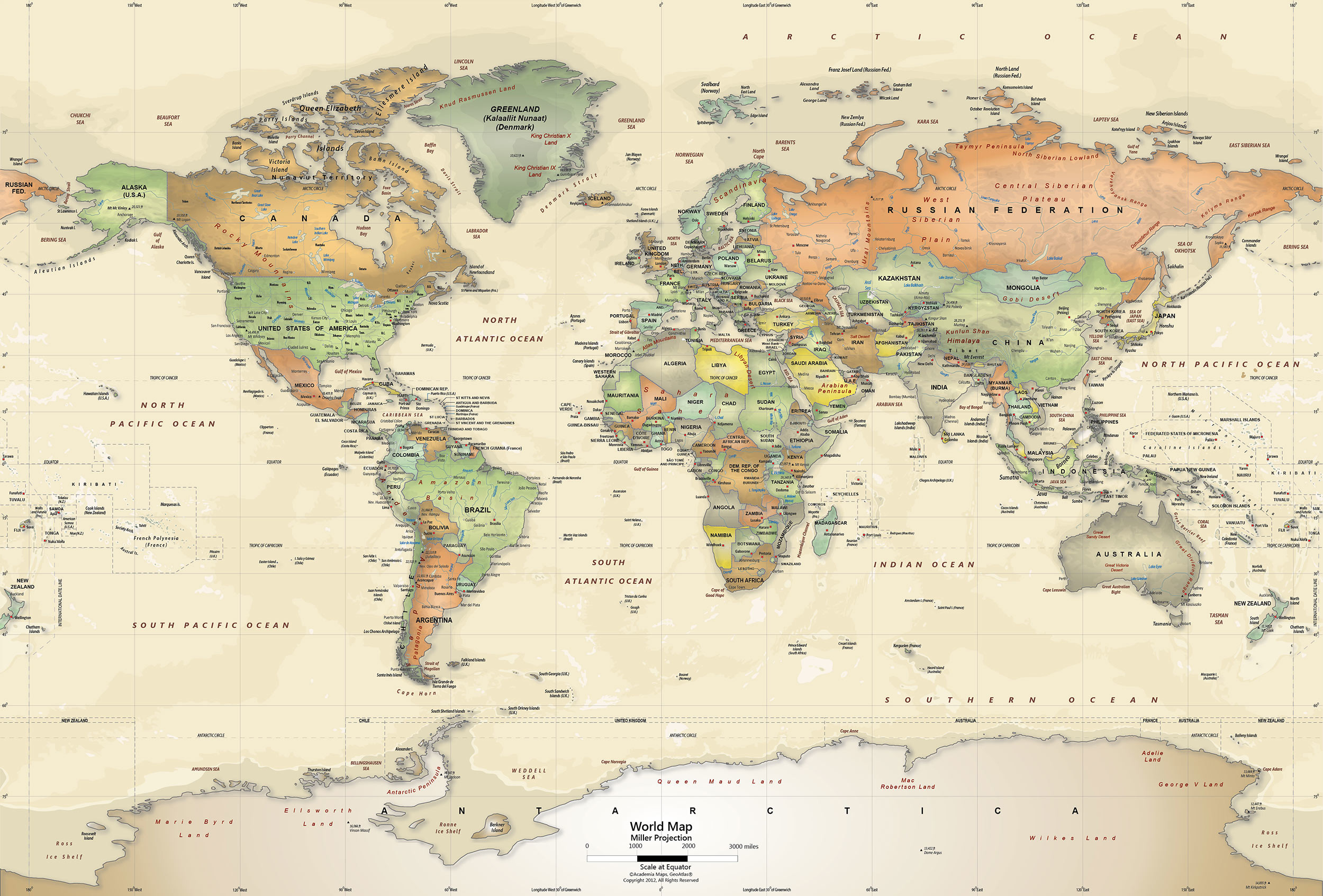 Mappa politica, Toni vintage, Planisfero, Full HD, sfondo per PC e portatile