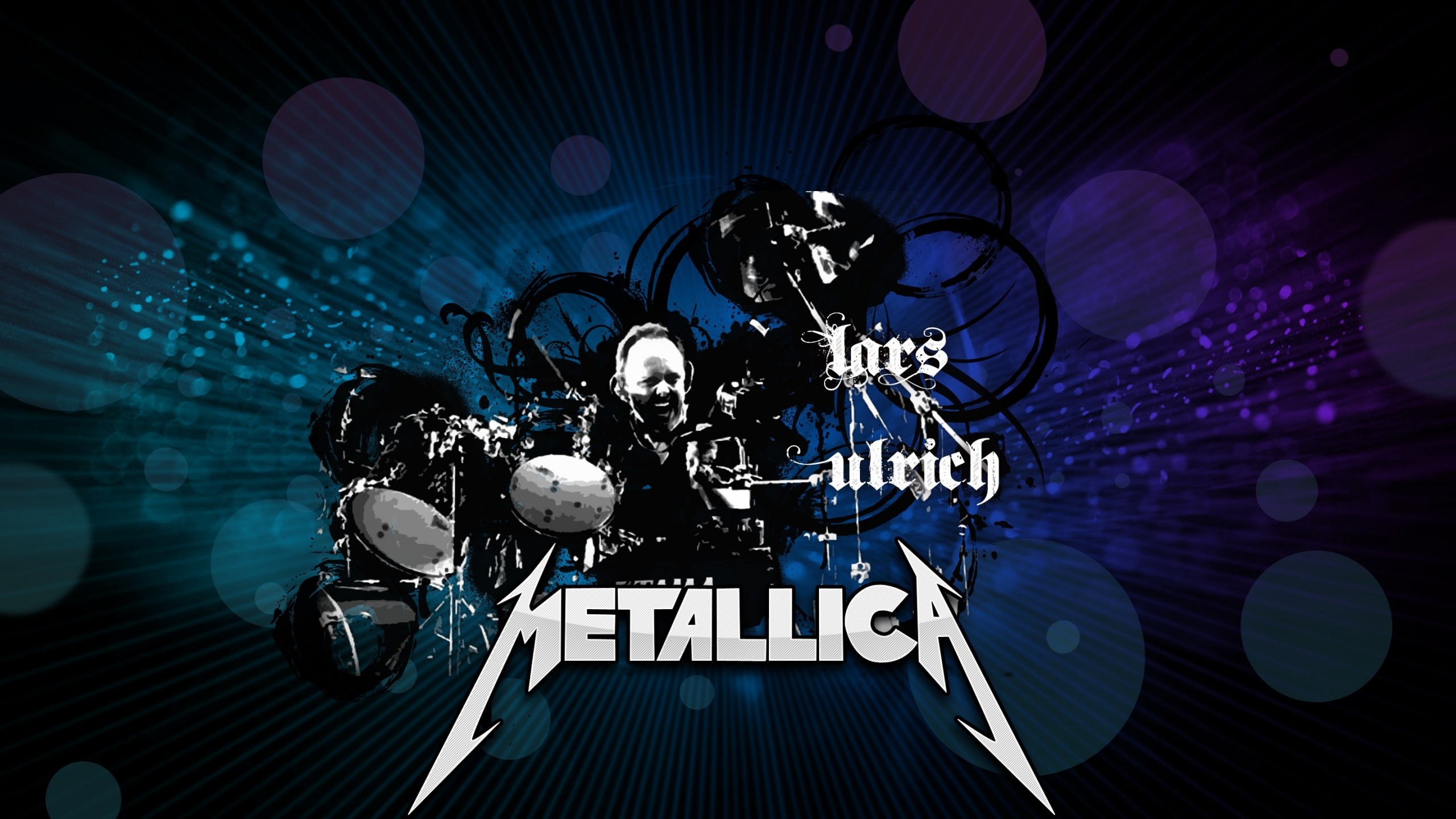 Lars Ulrich, Metallica, Batteria, Toni blu, 2560x1440, immagine di sfondo