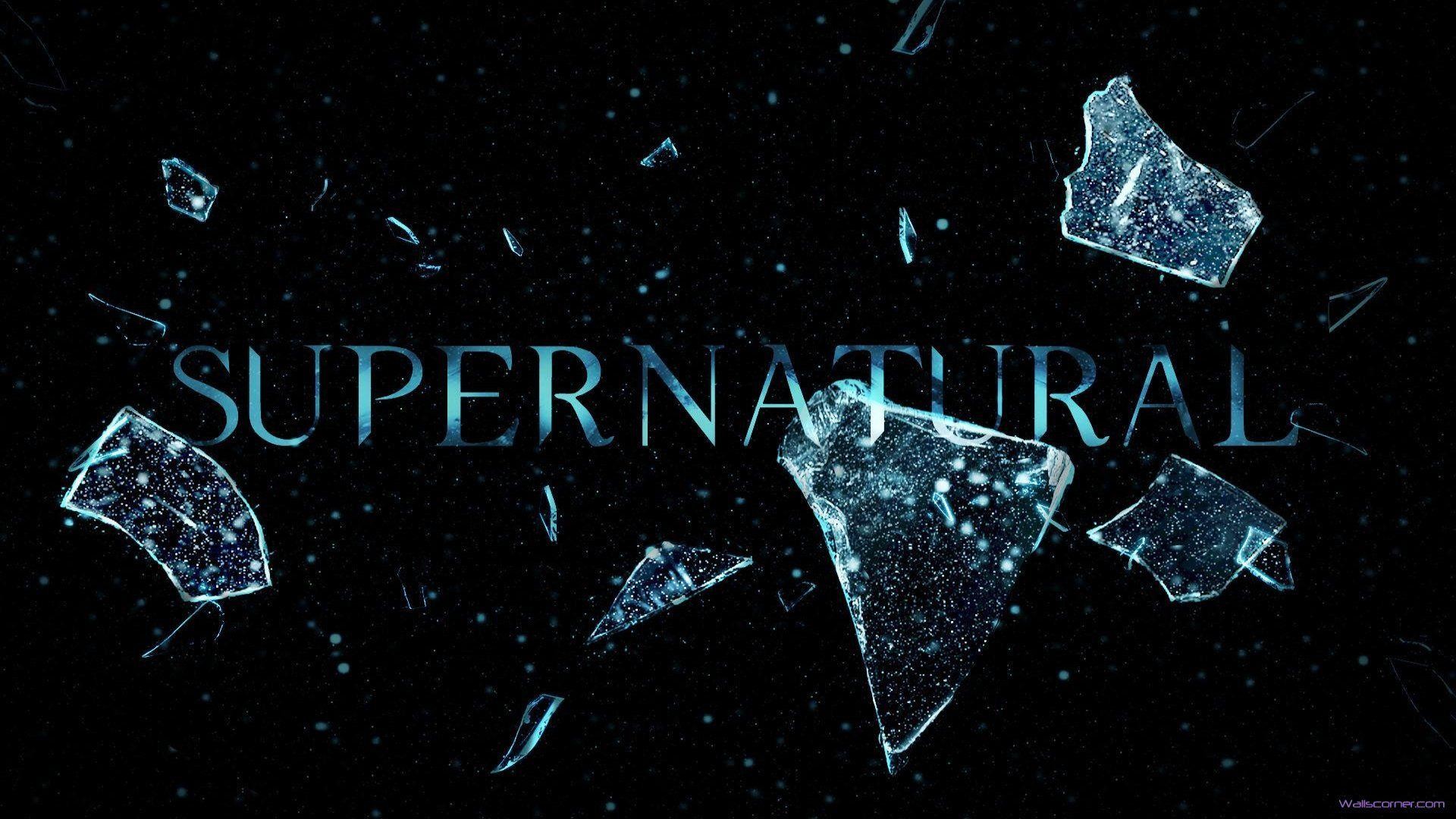 Logo Supernatural, Vetri rotti, Sfondo nero, 1920x1080, wallpaper desktop