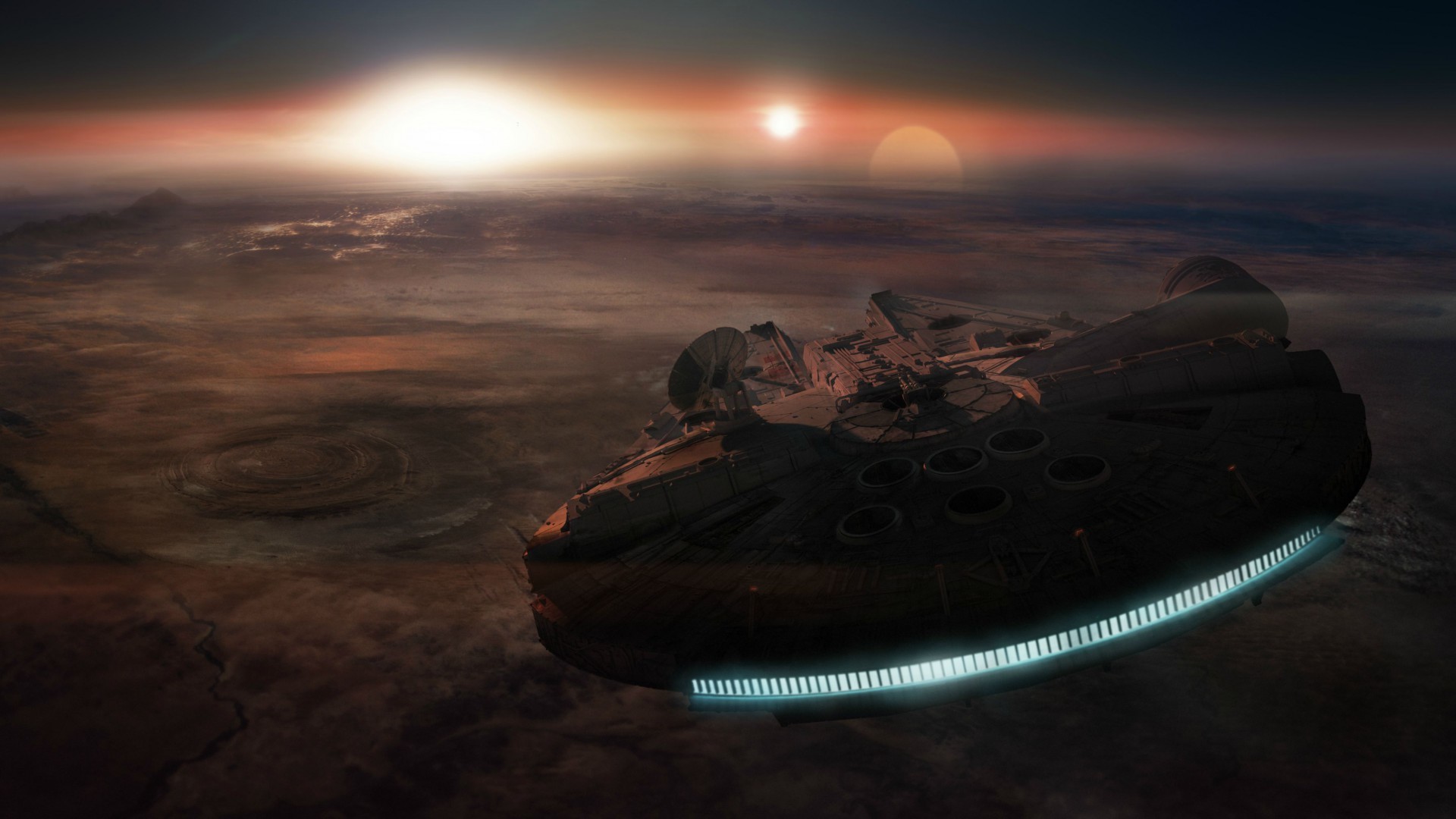 Millennium Falcon, Jakku, Star Wars: Il risveglio della Forza, Deserto, sfondo 1920x1080 per PC