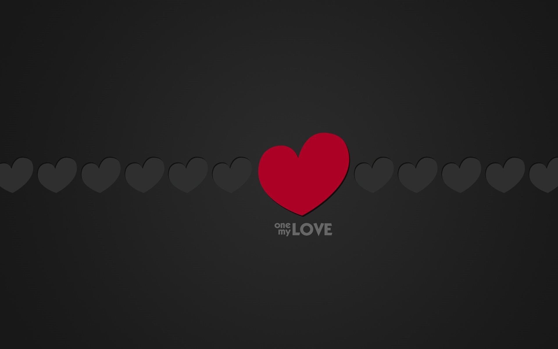 Cuore rosso, Love, Grigio scuro, 1920x1200, immagine di sfondo