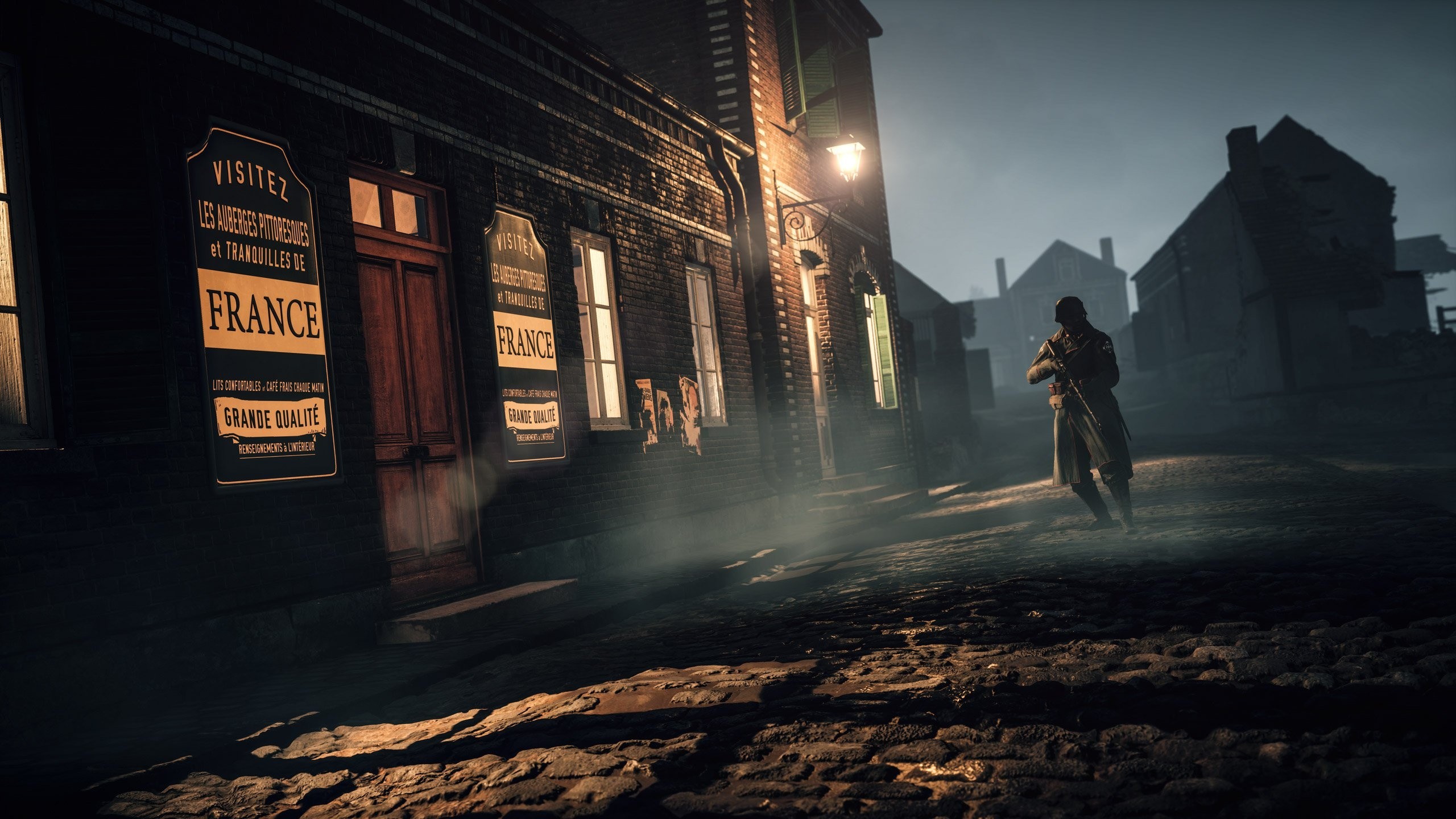 Battlefield 1, Villaggio francese, Notte, Soldato, 2K 1440p, sfondo desktop