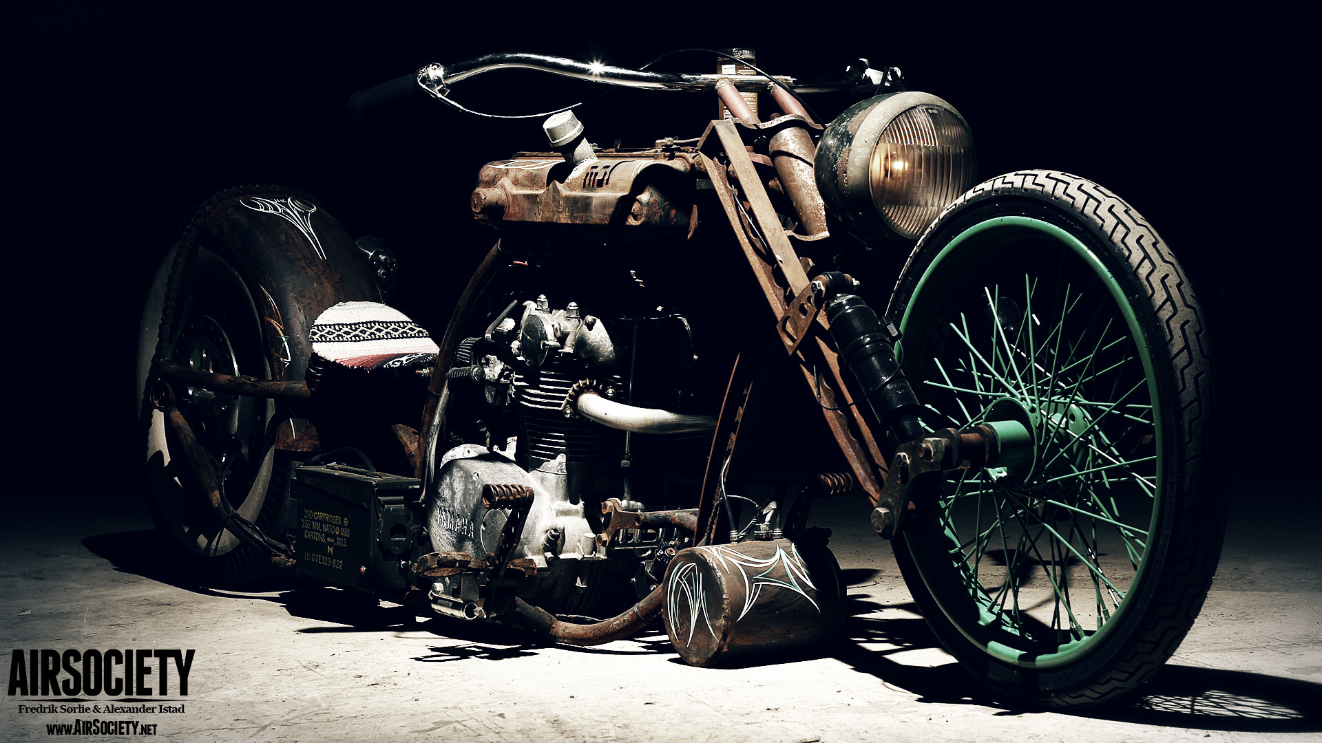 Moto custom, Bobber, Vintage, Sfondo scuro, Full HD, wallpaper per computer