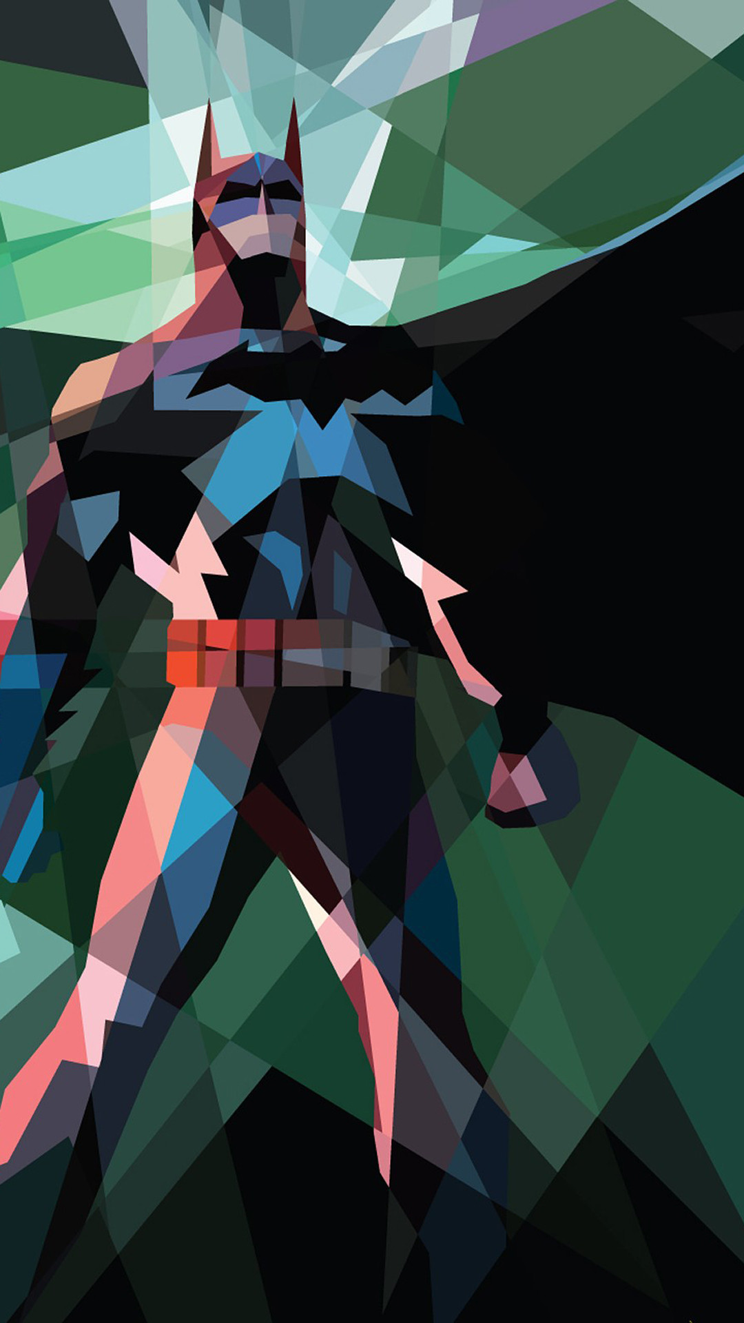 Batman, Low poly, DC Comics, sfondo Full HD per cellulare