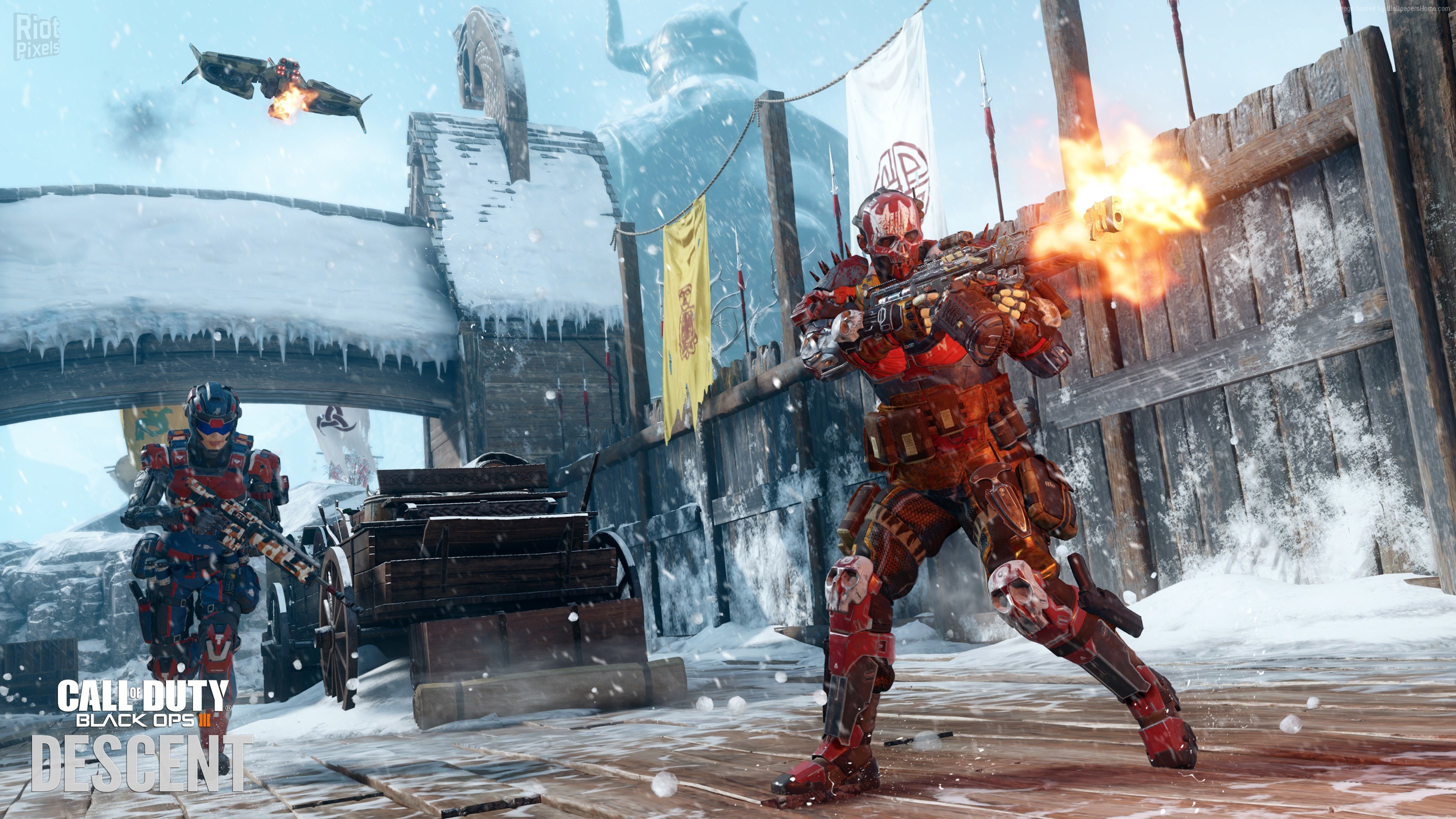 Call of Duty: Black Ops III, Descent, Soldato, Neve, Fucile, 2K, sfondo per PC
