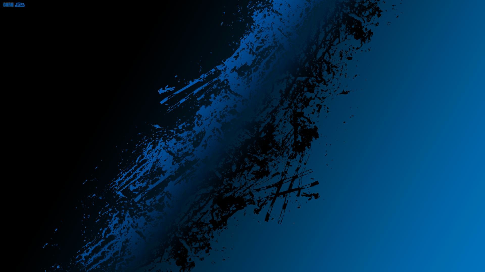 Schizzi, Blu, Sfondo nero, Full HD, wallpaper desktop