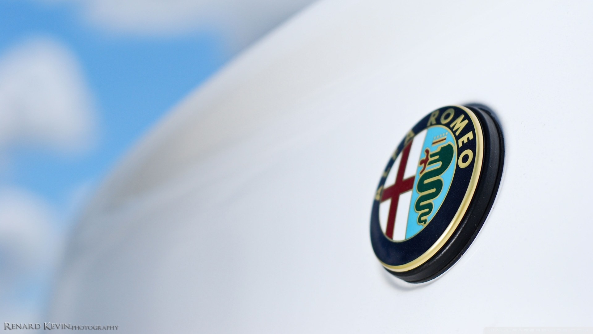 Logo Alfa Romeo, Alfa Romeo, Stemma, Bianco, Full HD, sfondo Windows 11
