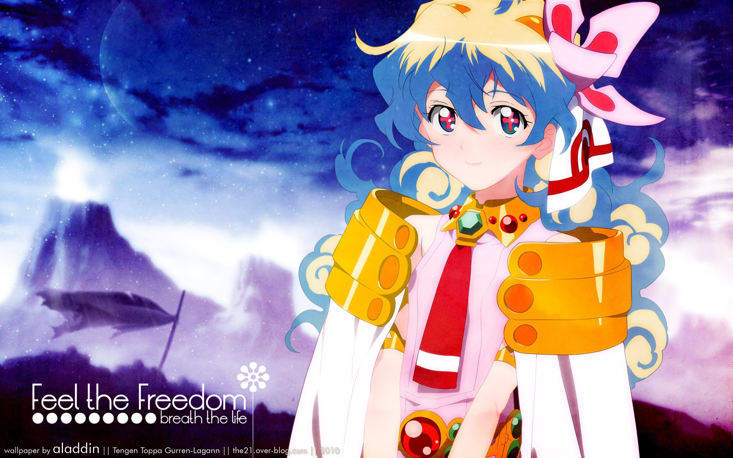 Nia Teppelin, Gurren Lagann, Feel the Freedom, Anime, 2K 1600p, sfondo desktop