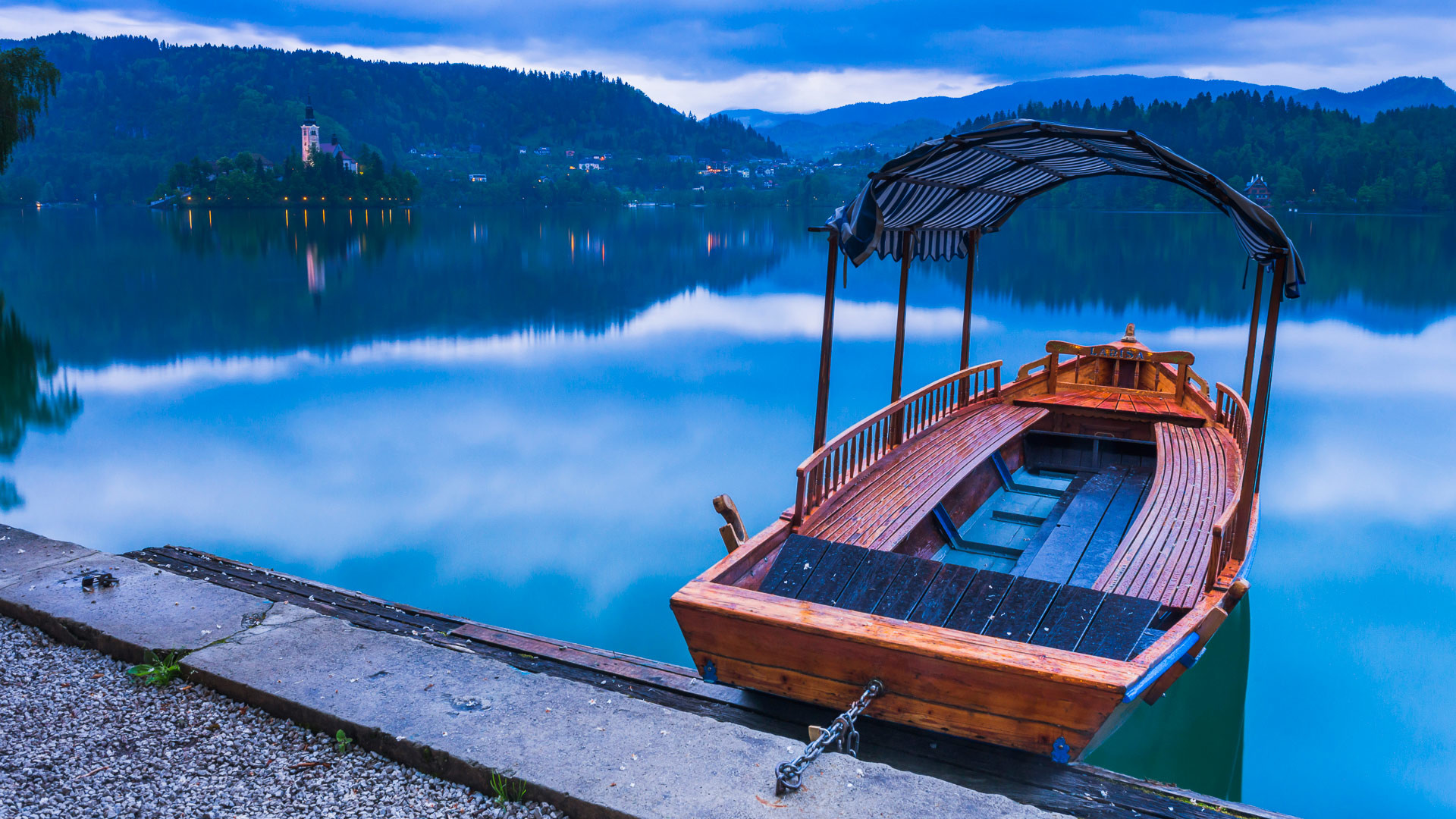 Lago di Bled, Slovenia, Barca, Pletna, Lago, Full HD, sfondo per PC