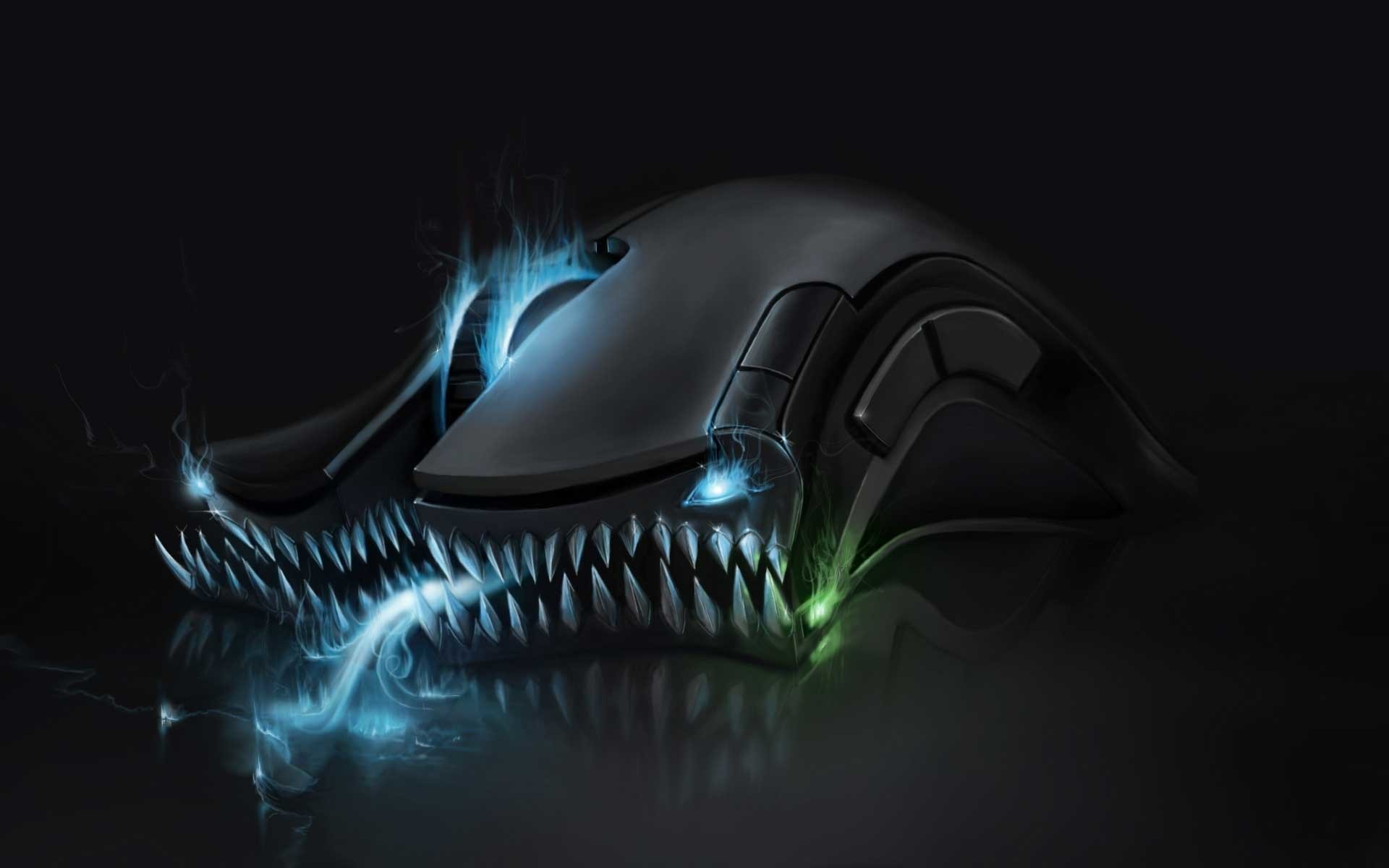 Razer, Mouse da gaming, Sfondo nero, Full HD, wallpaper PC