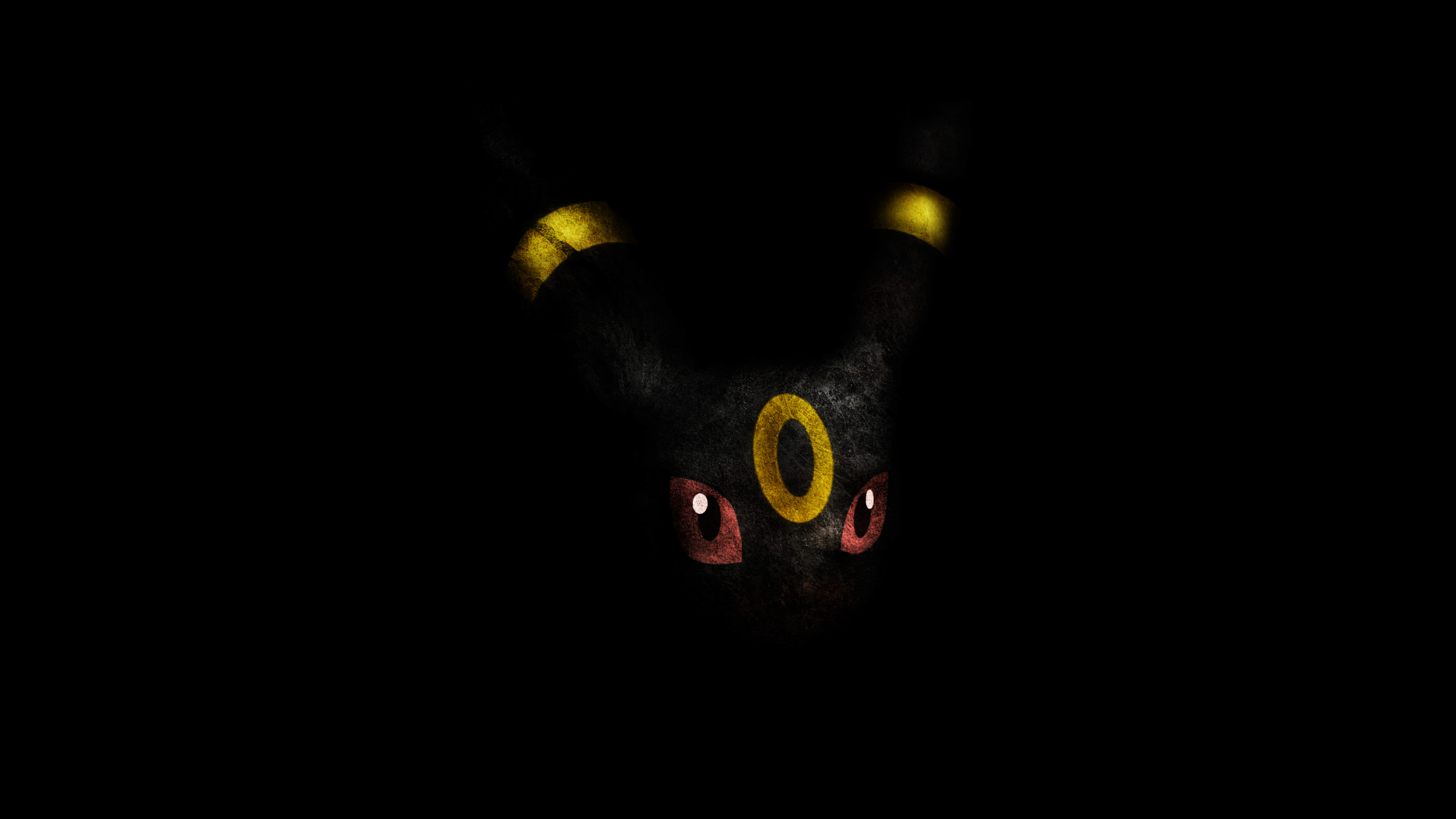 Umbreon, Pokémon, Occhi rossi, Sfondo nero, 3840x2160, wallpaper desktop