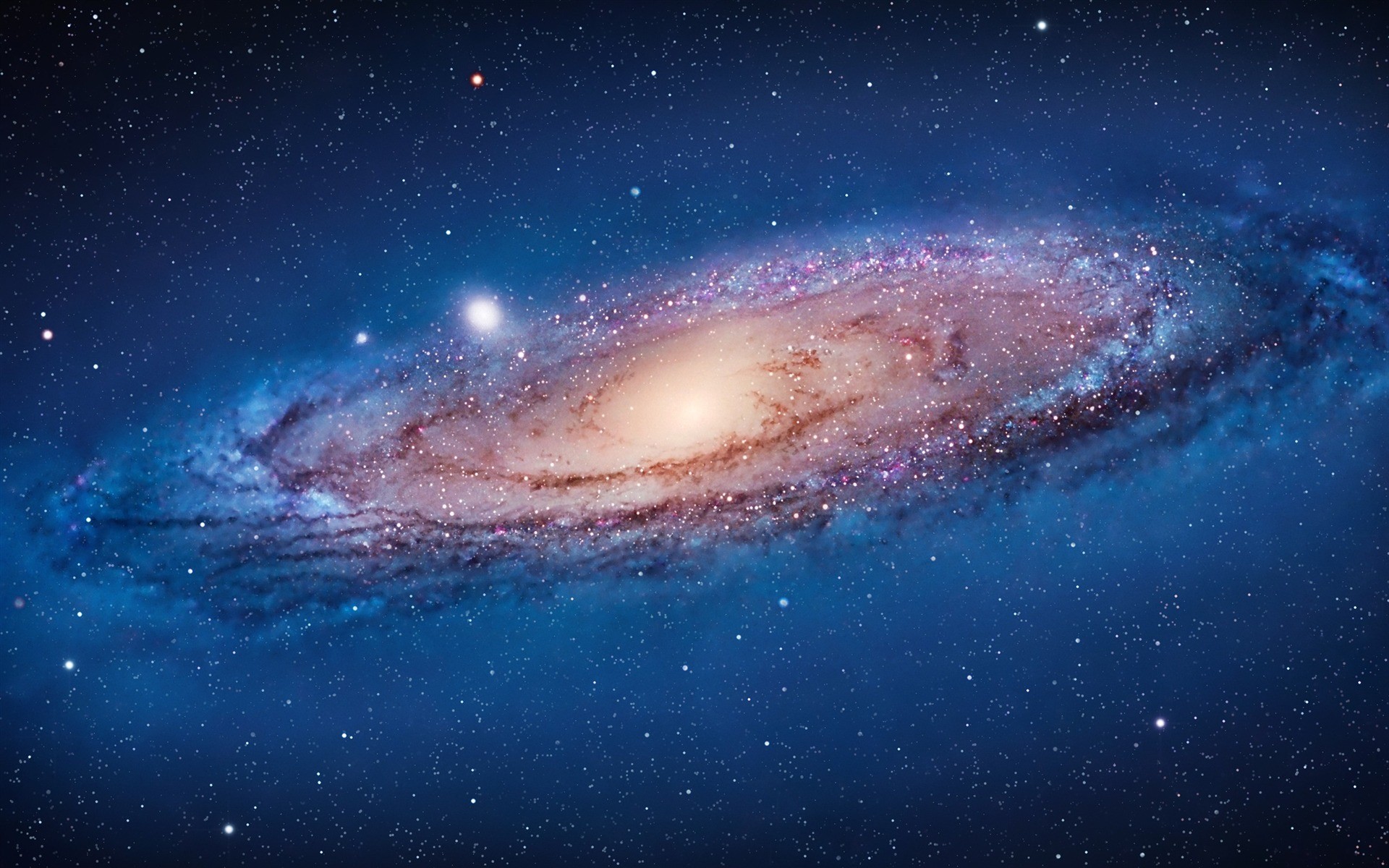 Galassia di Andromeda, Spazio, Stelle, Blu, Full HD, sfondo per portatile