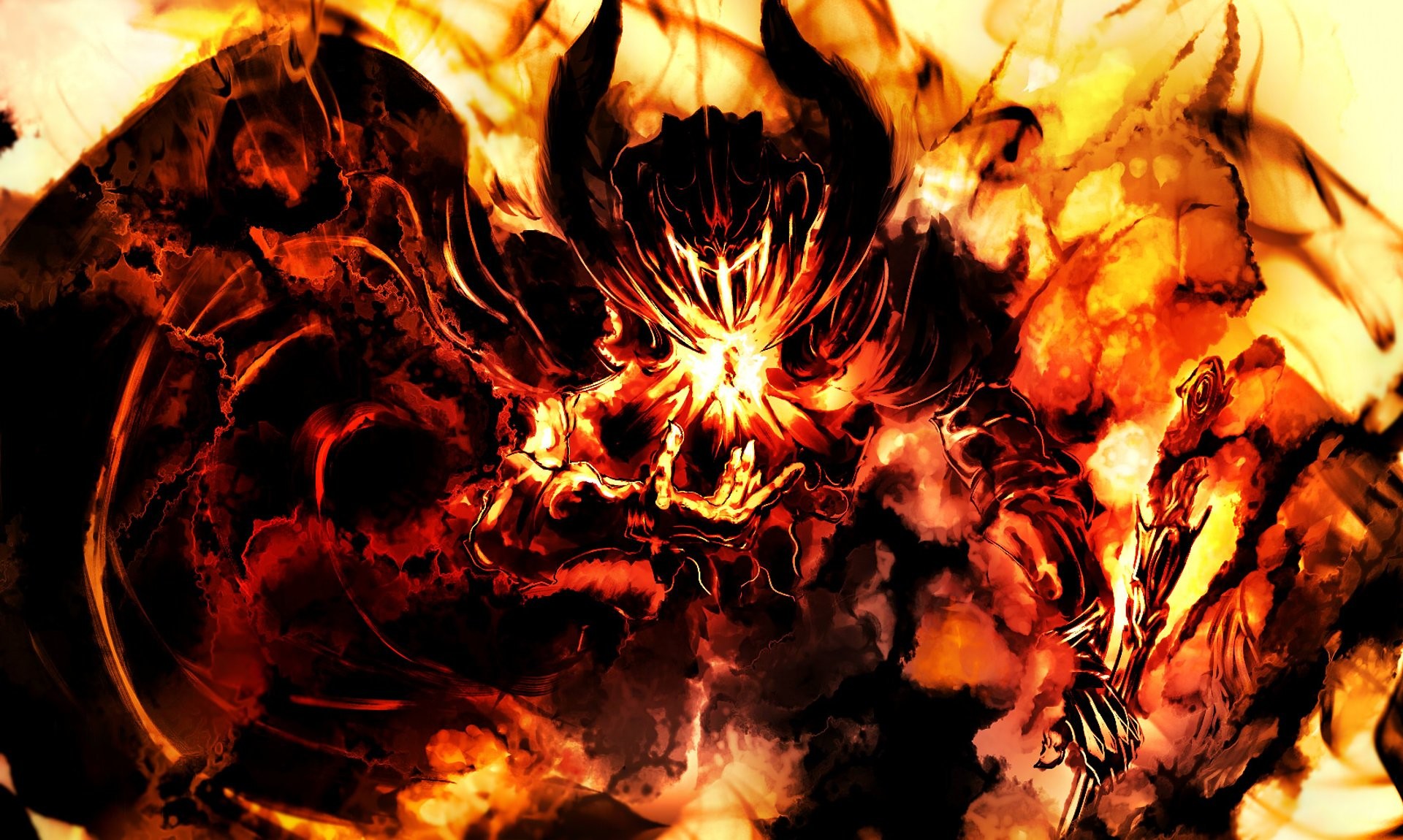 Ifrit, Final Fantasy, Demone, Fiamme, Full HD, sfondo per portatile
