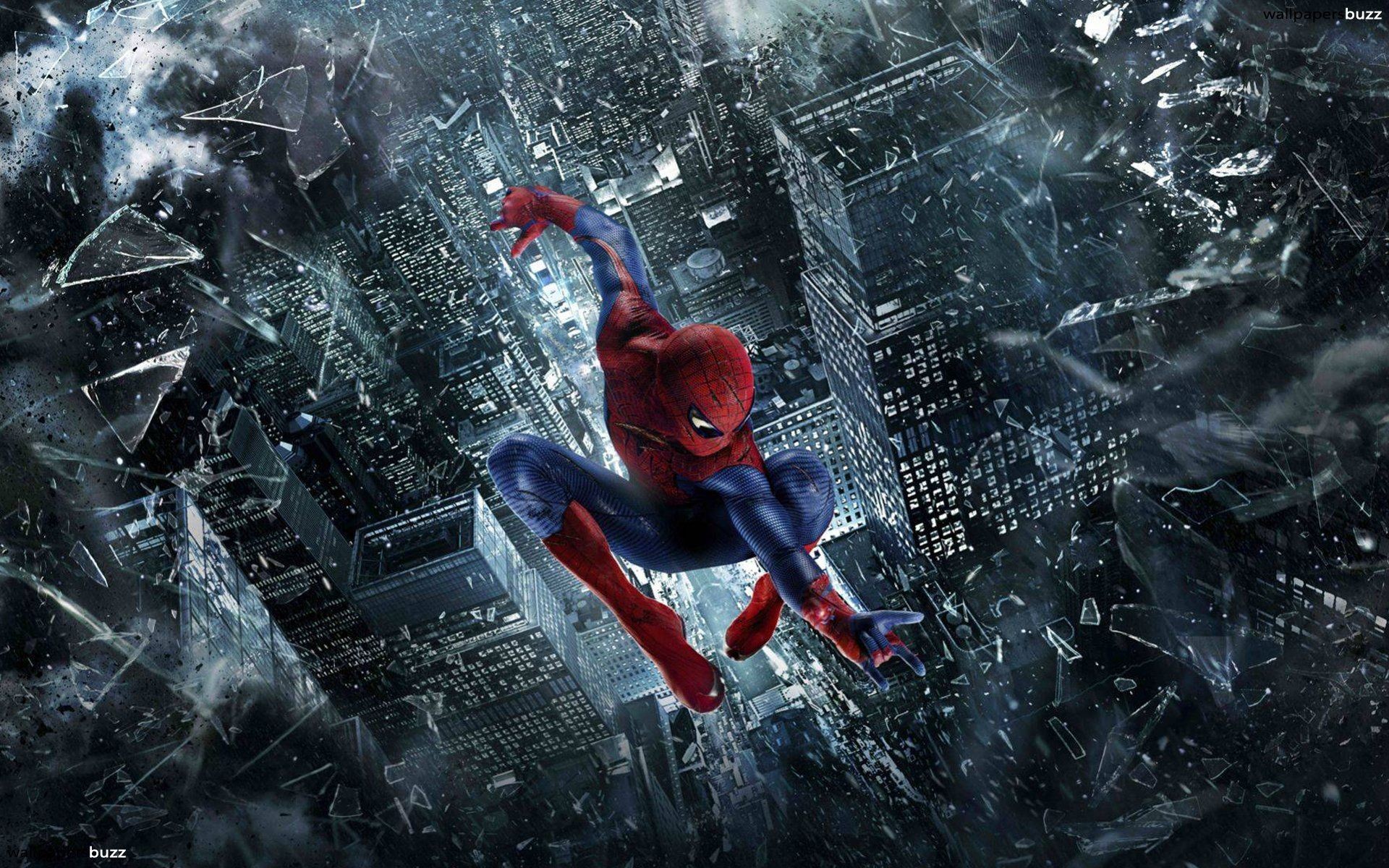 Spider-Man, New York, Vista dall'alto, Notte, 16:10 Full HD, sfondo widescreen