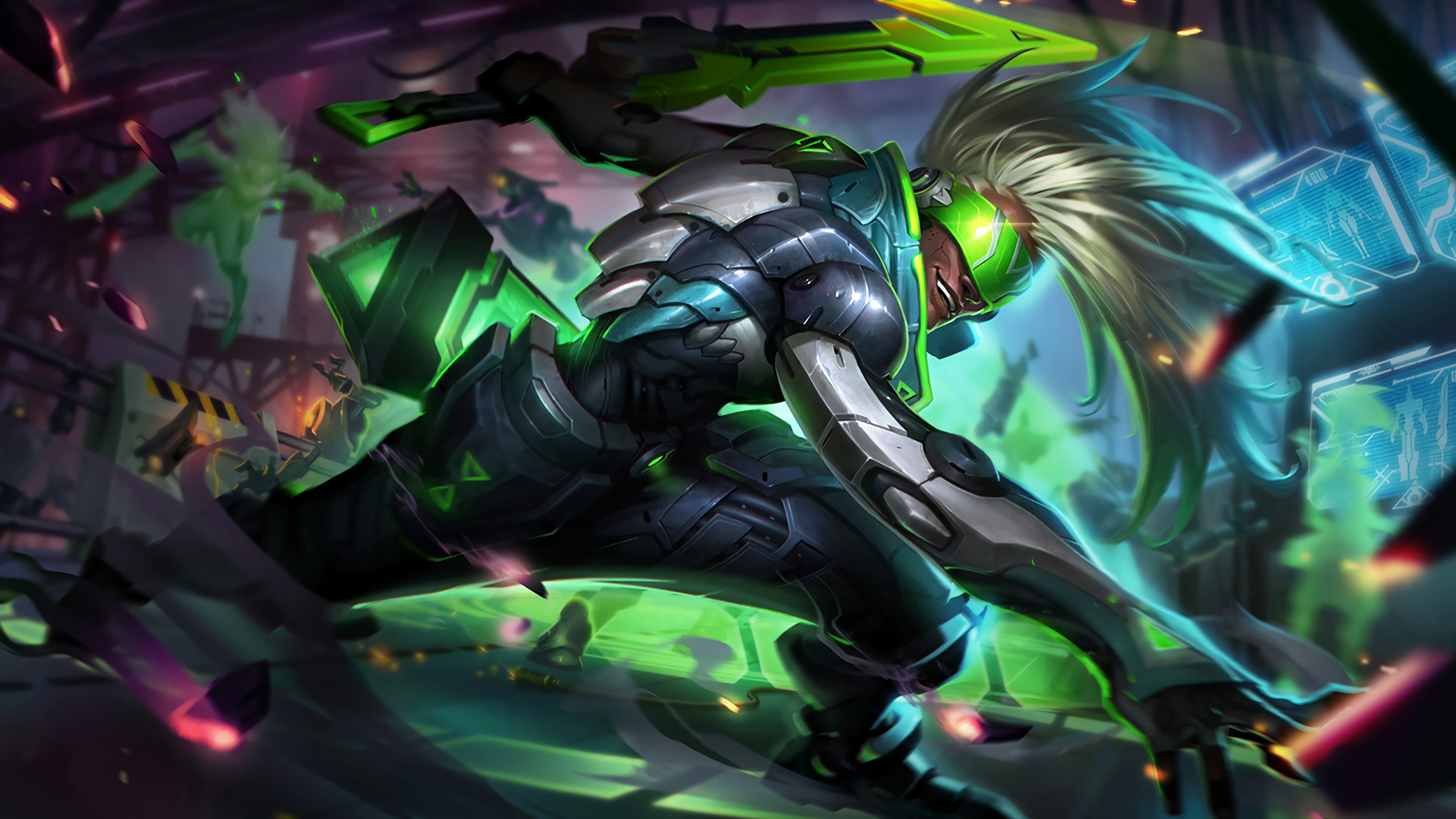 Master Yi, PROJECT: Yi, League of Legends, Verde, 4K, sfondo per PC