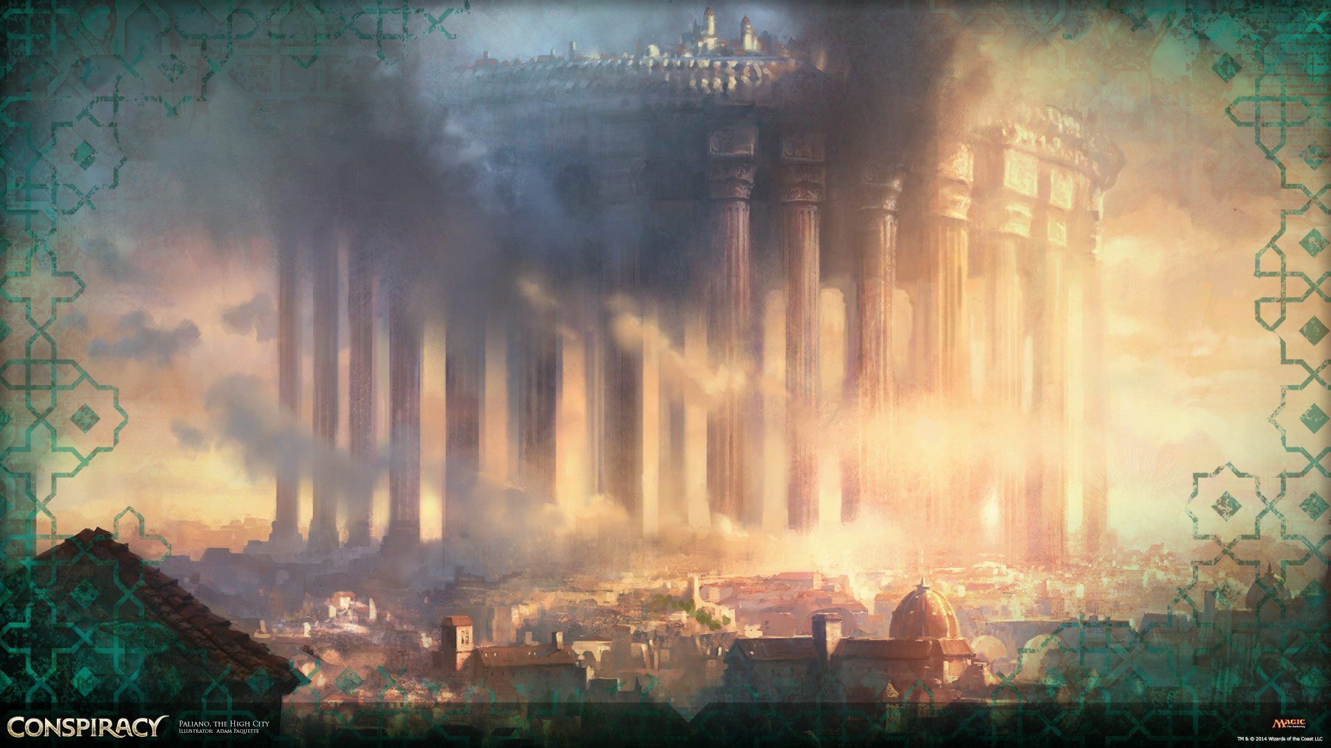 Conspiracy, MTG, Città, Colonne, Full HD, sfondo per PC e portatile