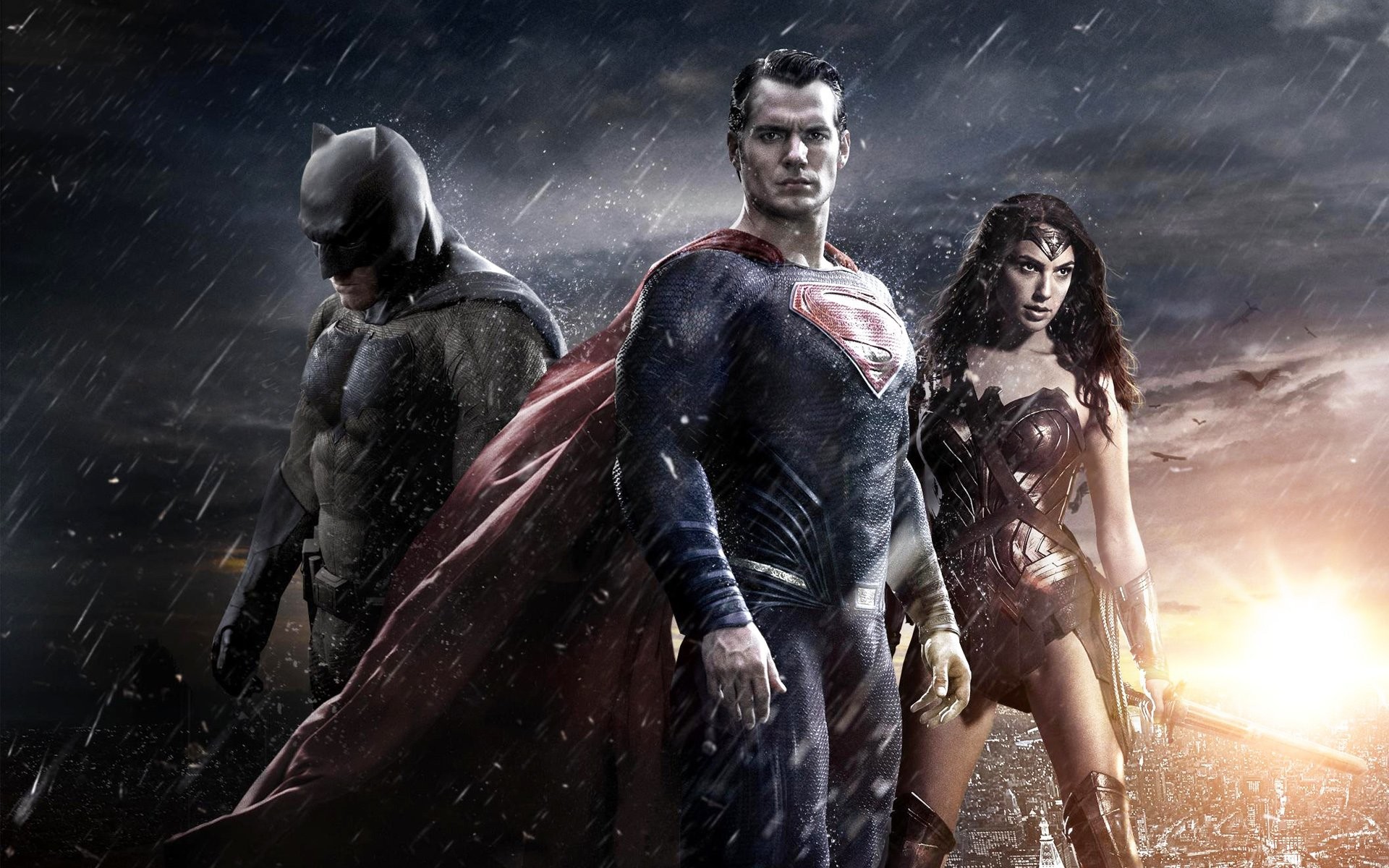 Batman v Superman: Dawn of Justice, Wonder Woman, Superman, Batman, Henry Cavill, Ben Affleck, Gal Gadot, sfondo Full HD