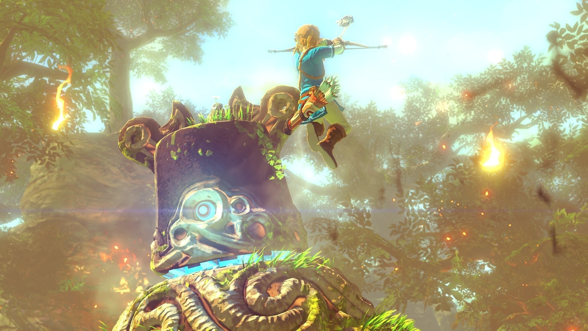 Link, Guardiano, The Legend of Zelda: Breath of the Wild, Foresta, sfondo desktop 1920x1080