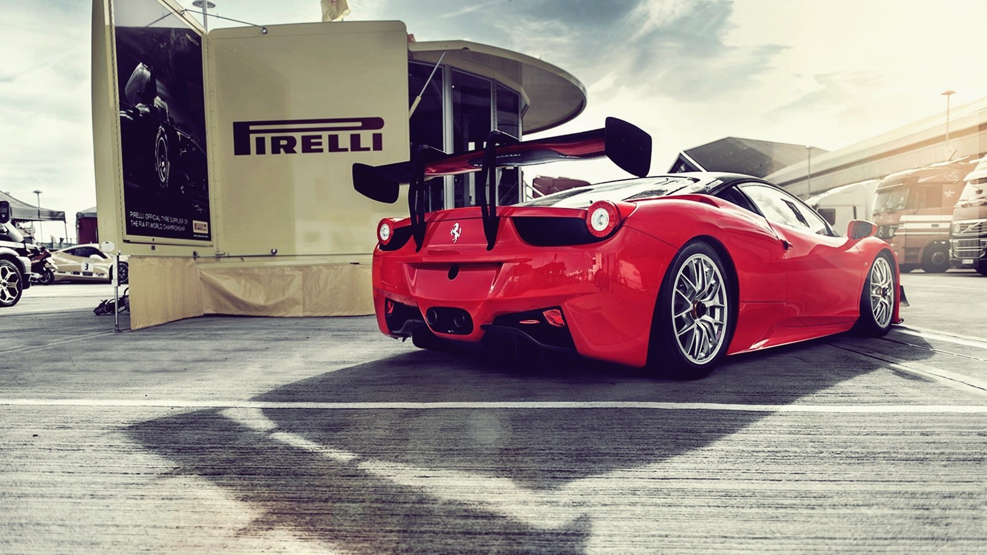 Ferrari 458 Italia GT2, Pirelli, Alettone, Pista, Full HD, sfondo desktop
