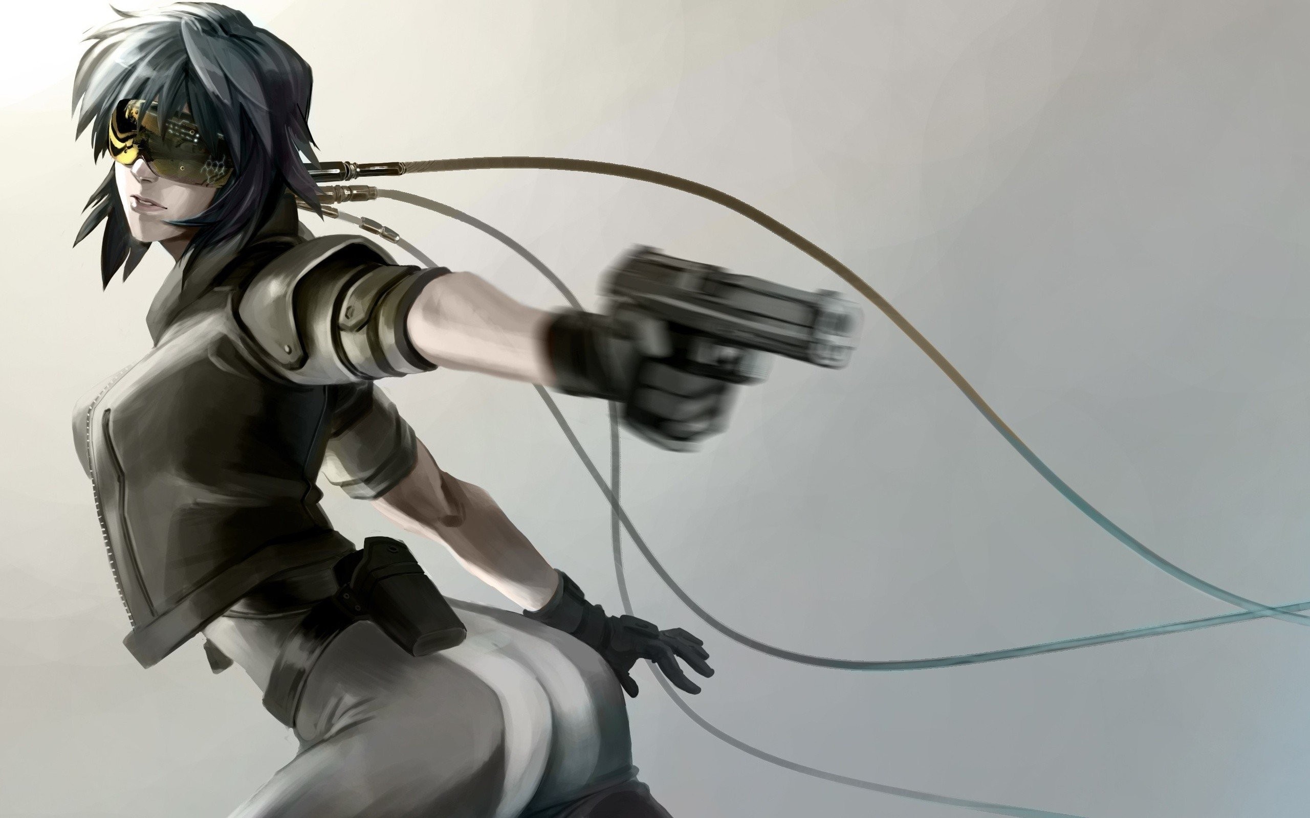Motoko Kusanagi, Ghost in the Shell, Pistola, Cavi, 2K, sfondo desktop