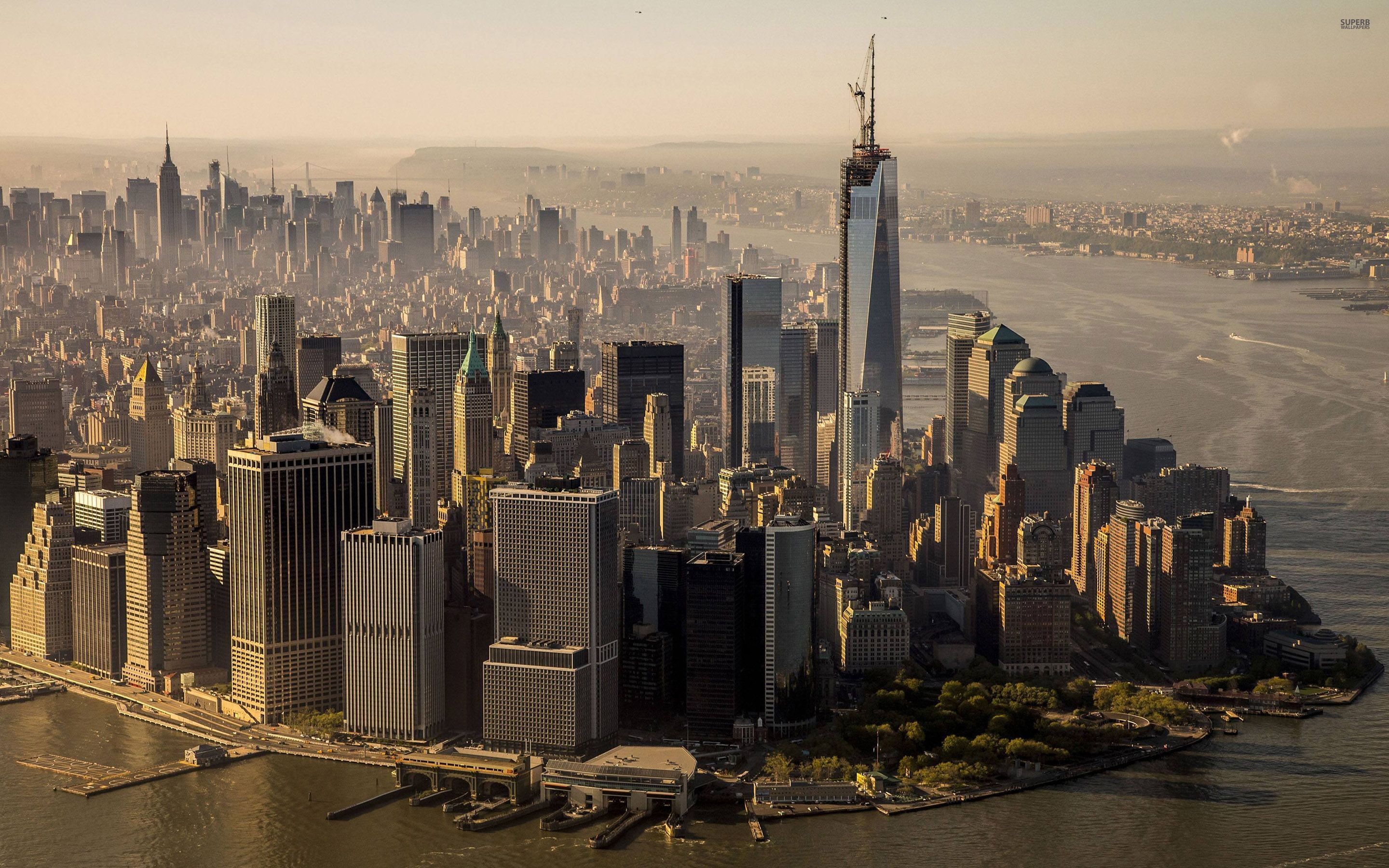 One World Trade Center, Lower Manhattan, Vista aerea, New York, 2880x1800, sfondo MacBook Pro